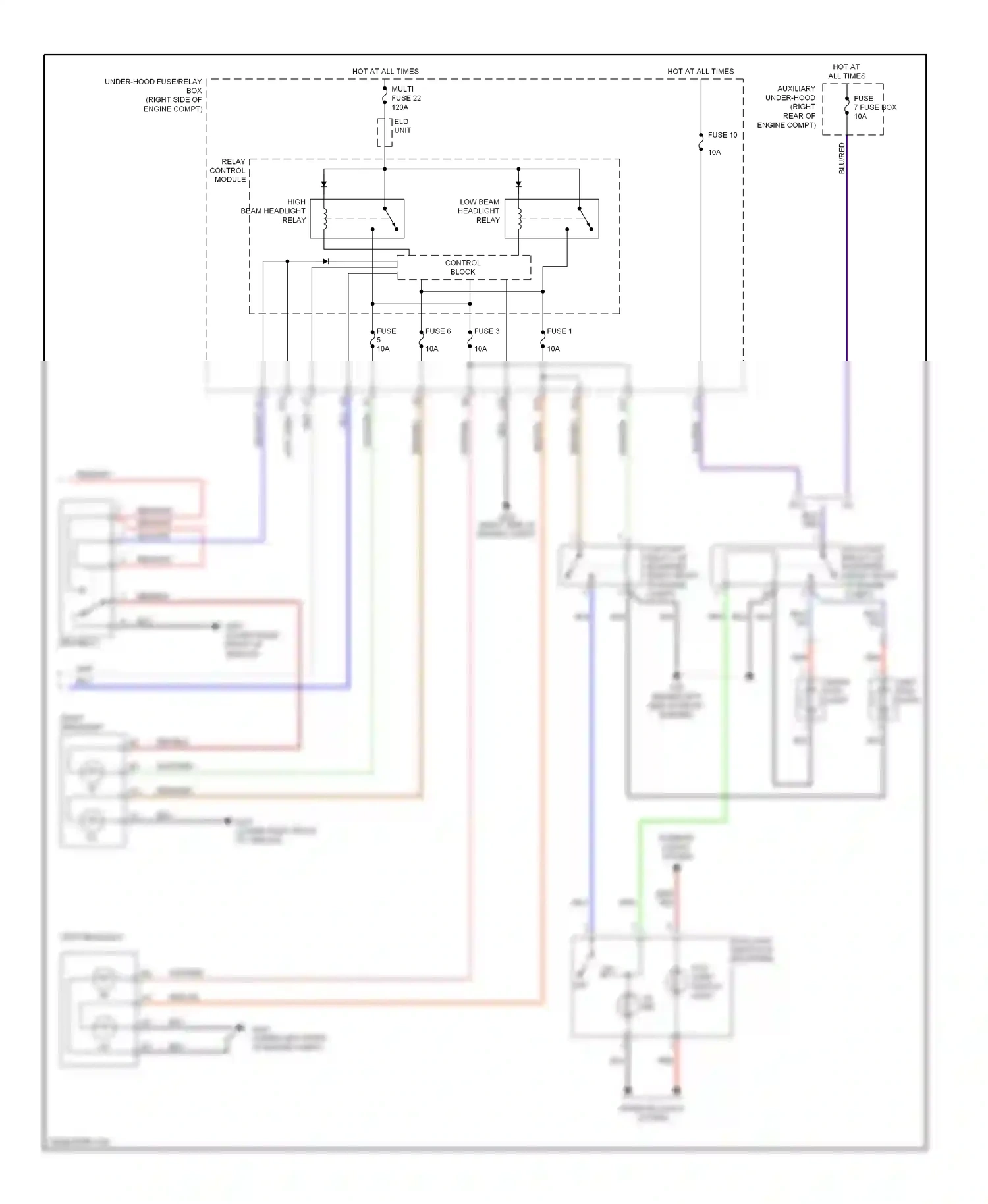 Wiring diagram fog light switch light for Honda Odyssey I (2004-2009) (1 of 2)