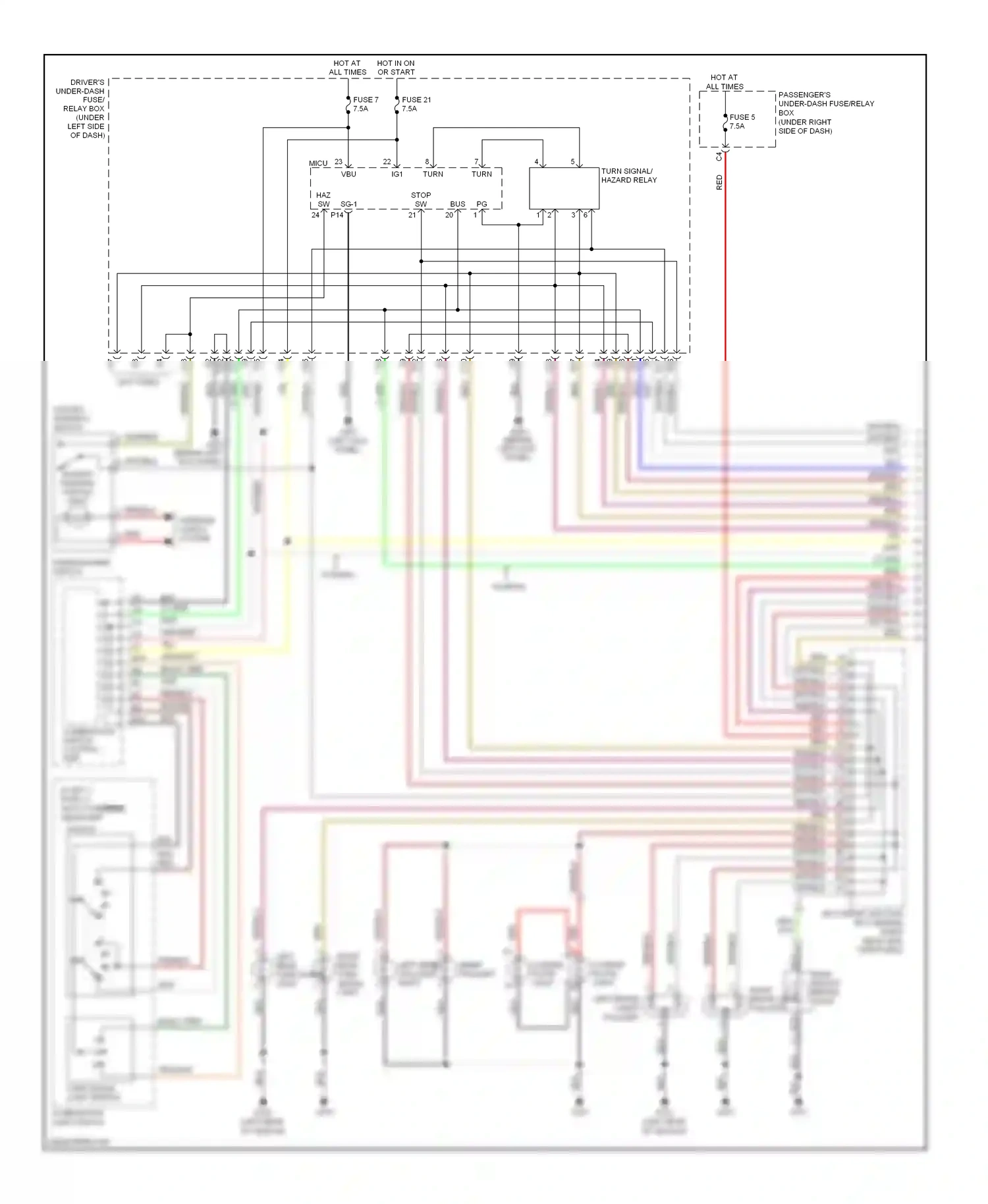 Wiring diagram fuse 21 for Honda Odyssey I (2004-2009) (5 of 34)