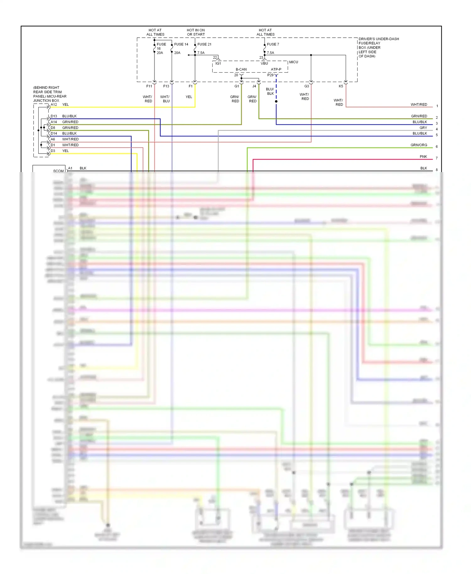 Wiring diagram fuse 21 for Honda Odyssey I (2004-2009) (15 of 34)
