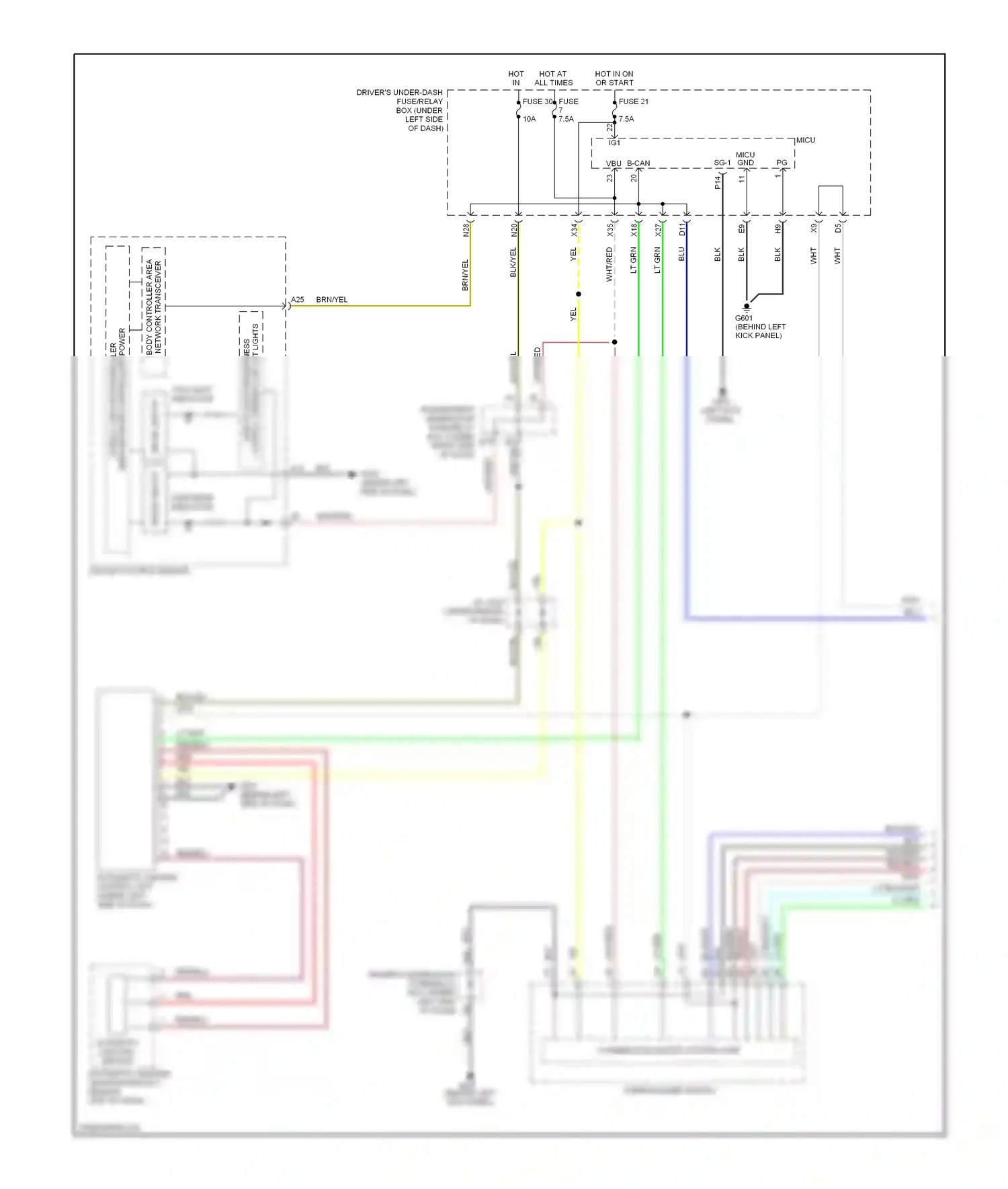 Wiring diagram fuse 21 for Honda Odyssey I (2004-2009) (9 of 34)