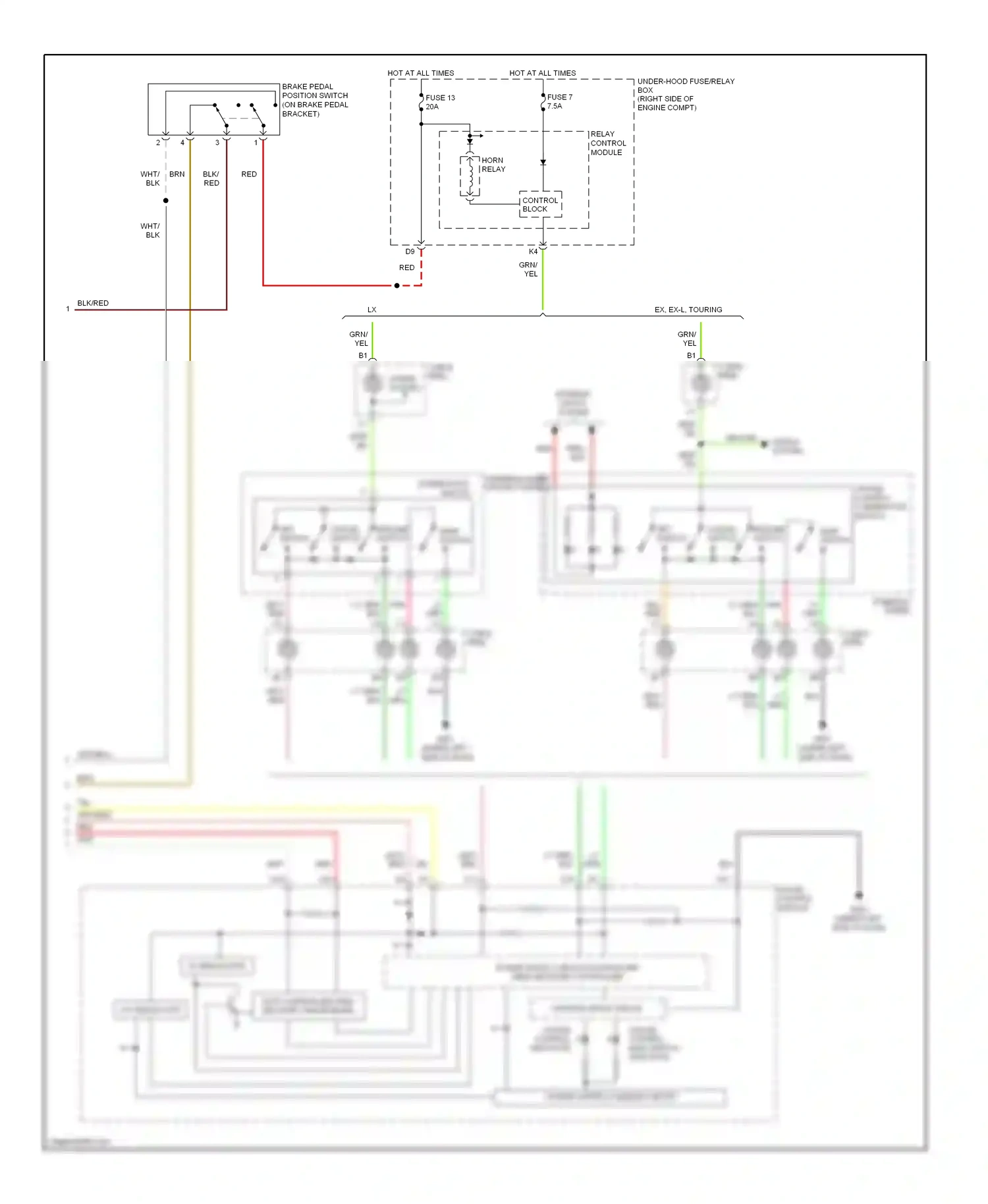 Wiring diagram gauge control module for Honda Odyssey I (2004-2009) (3 of 25)