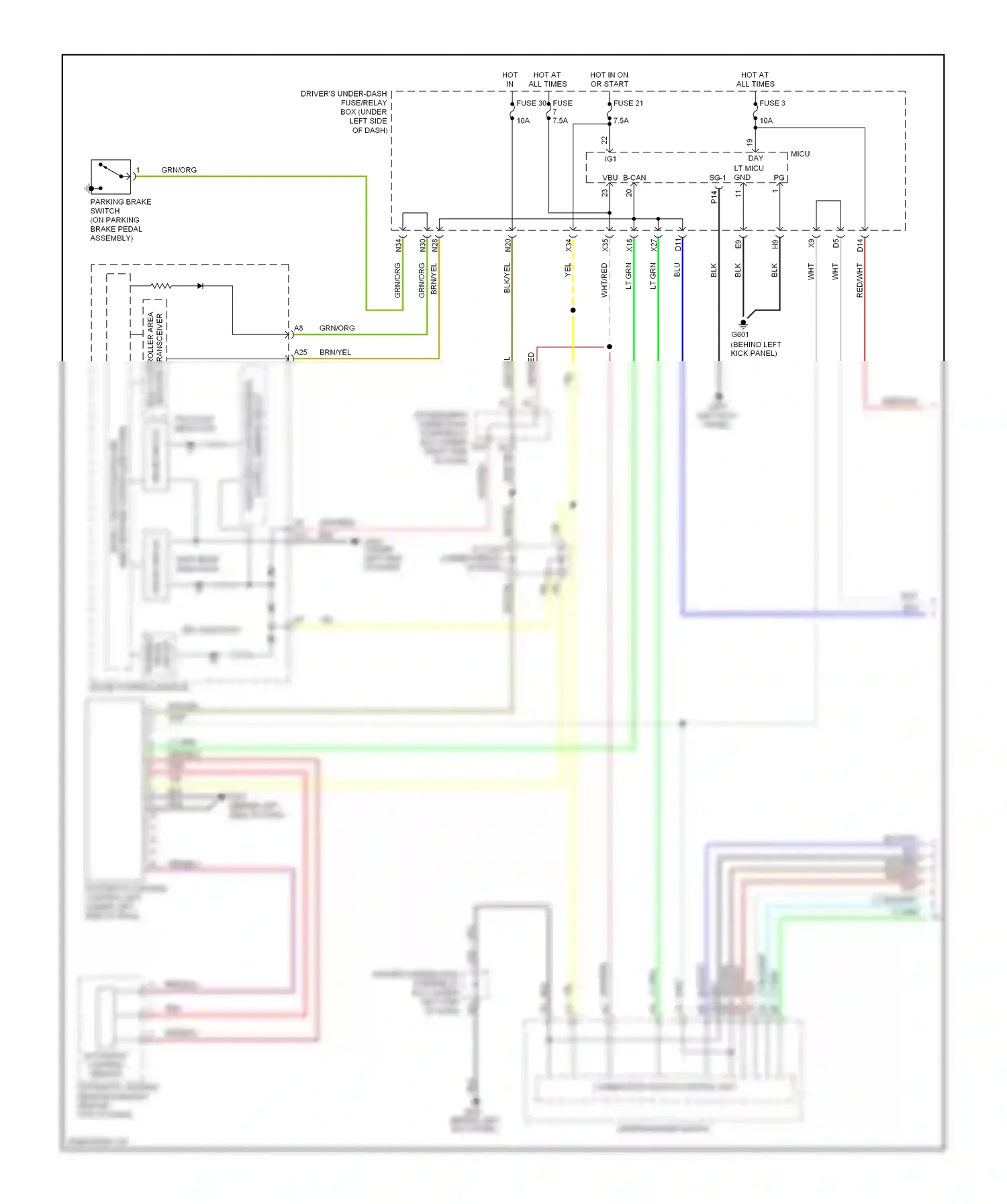 Wiring diagram gauge control module for Honda Odyssey I (2004-2009) (12 of 25)