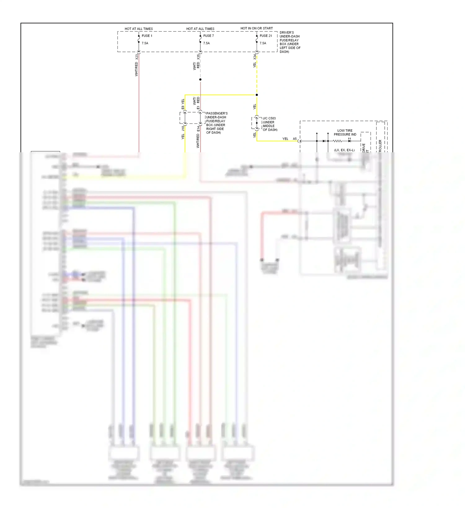 Wiring diagram gauge control module for Honda Odyssey I (2004-2009) (25 of 25)