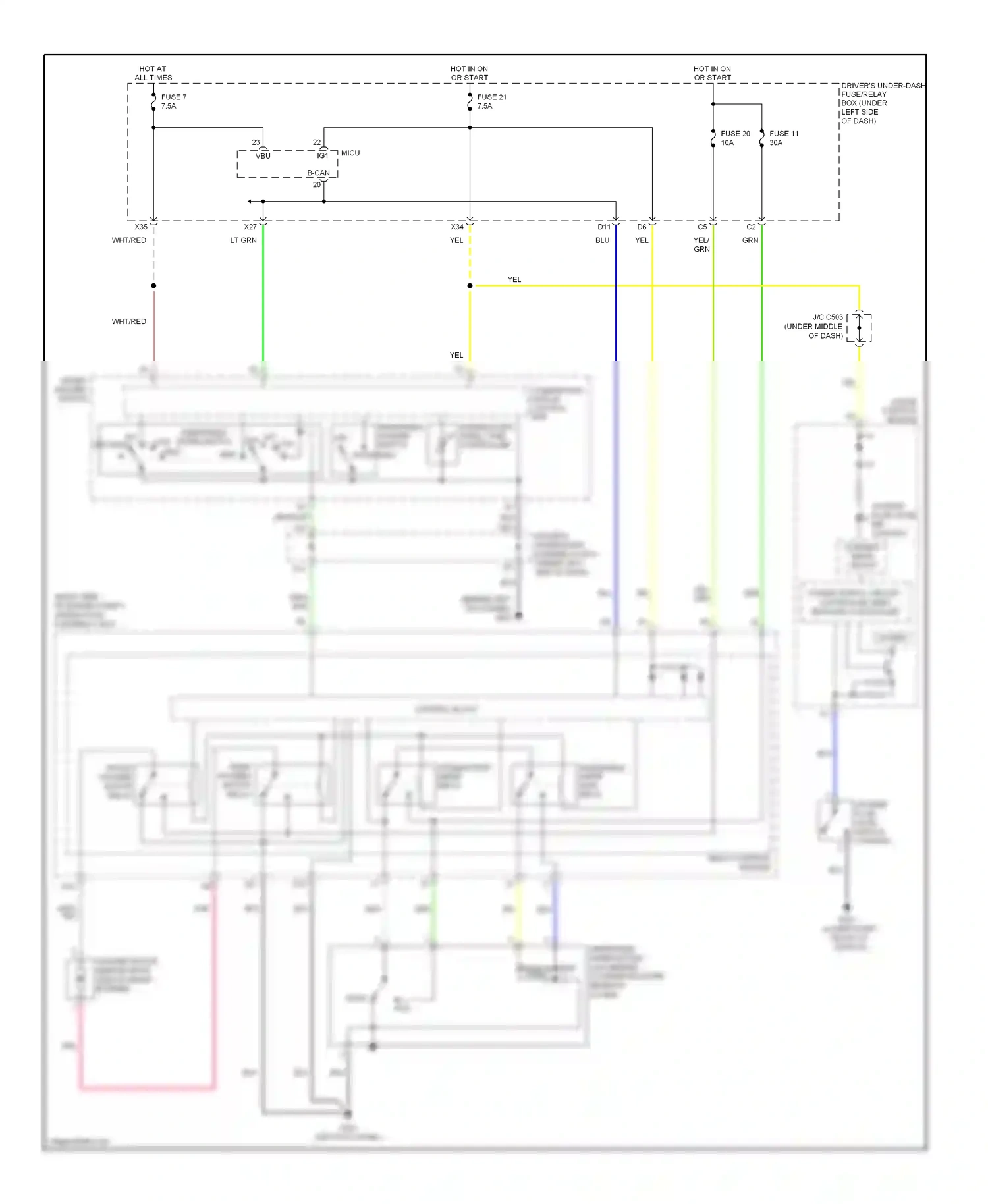 Wiring diagram gauge control module for Honda Odyssey I (2004-2009) (23 of 25)