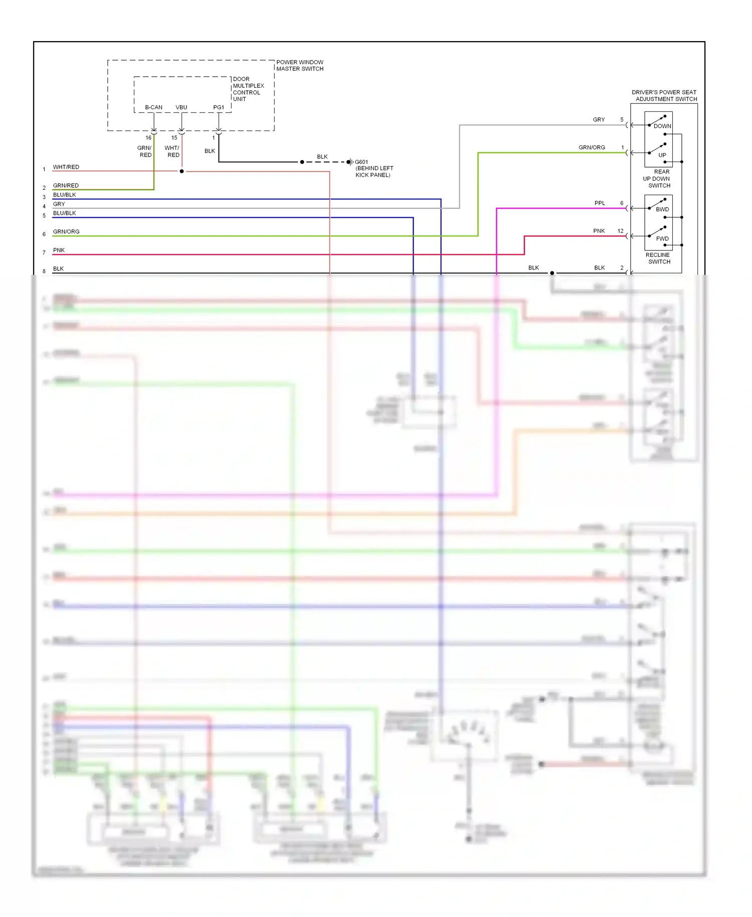 Wiring diagram memo button for Honda Odyssey I (2004-2009) (1 of 1)