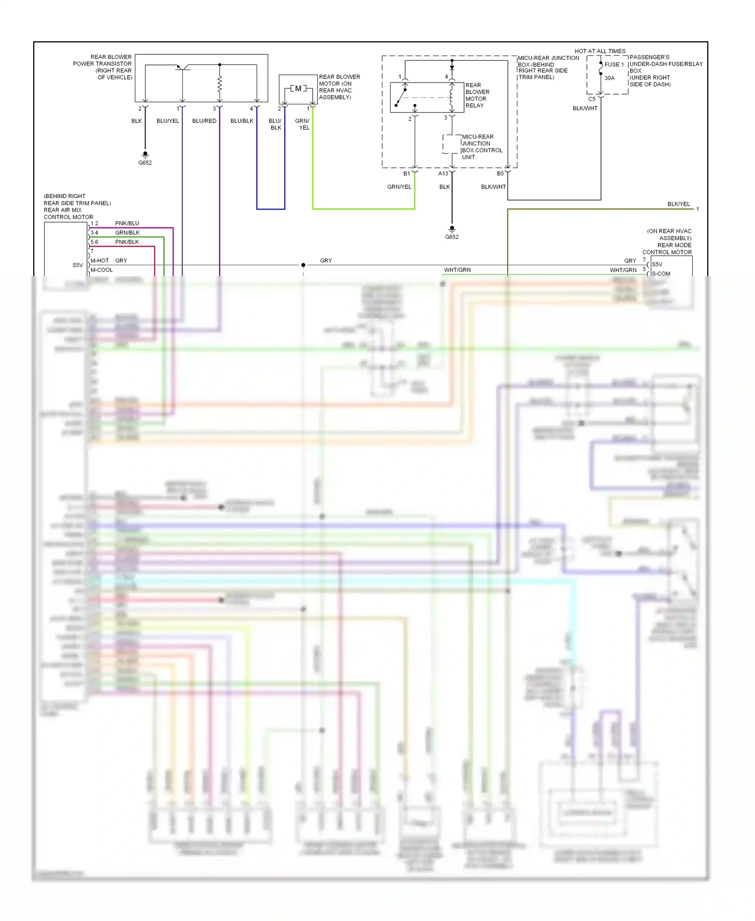 Wiring diagram mode 3 for Honda Odyssey I (2004-2009) (2 of 2)