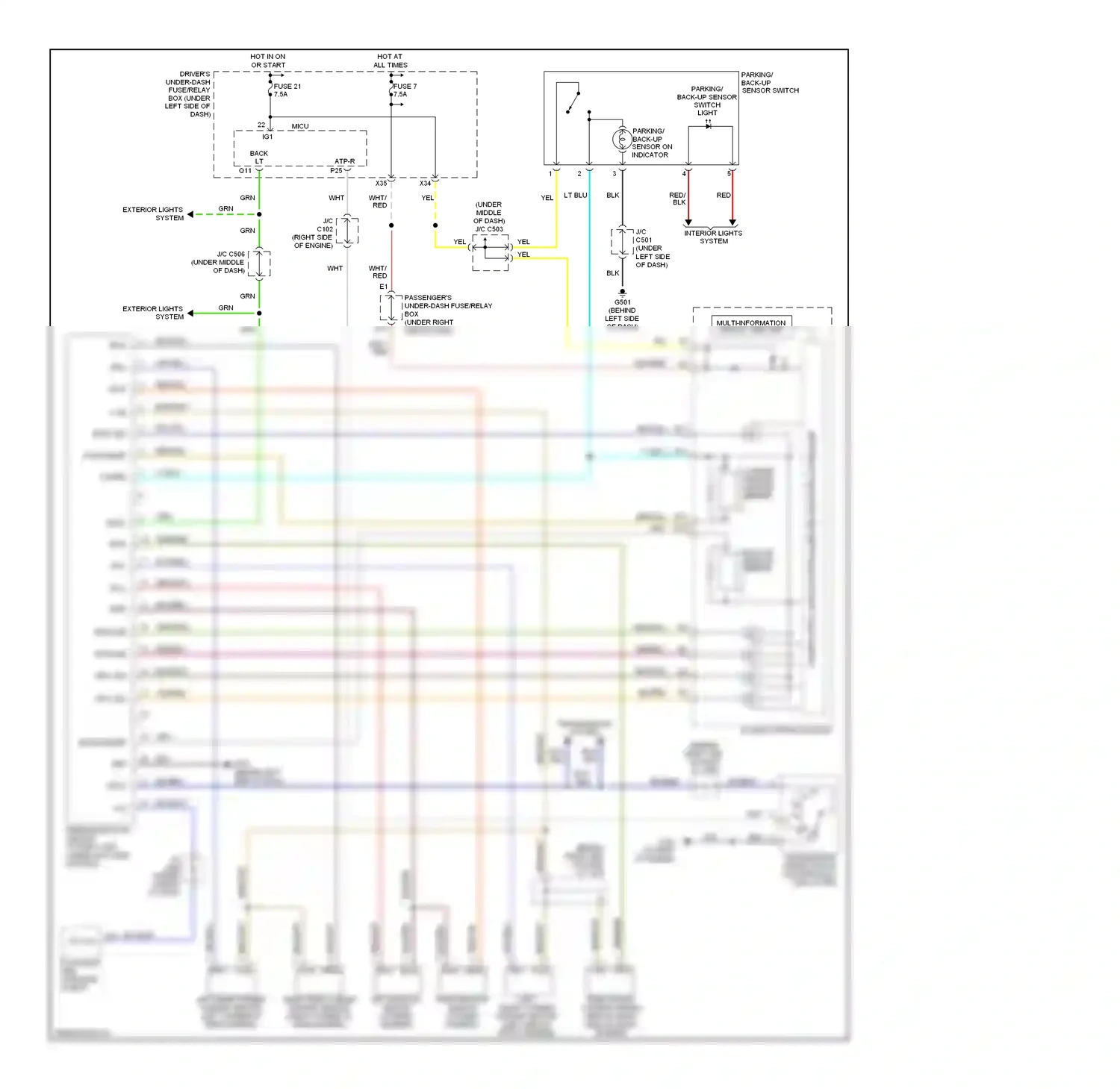 Wiring diagram red/blu for Honda Odyssey I (2004-2009) (21 of 36)