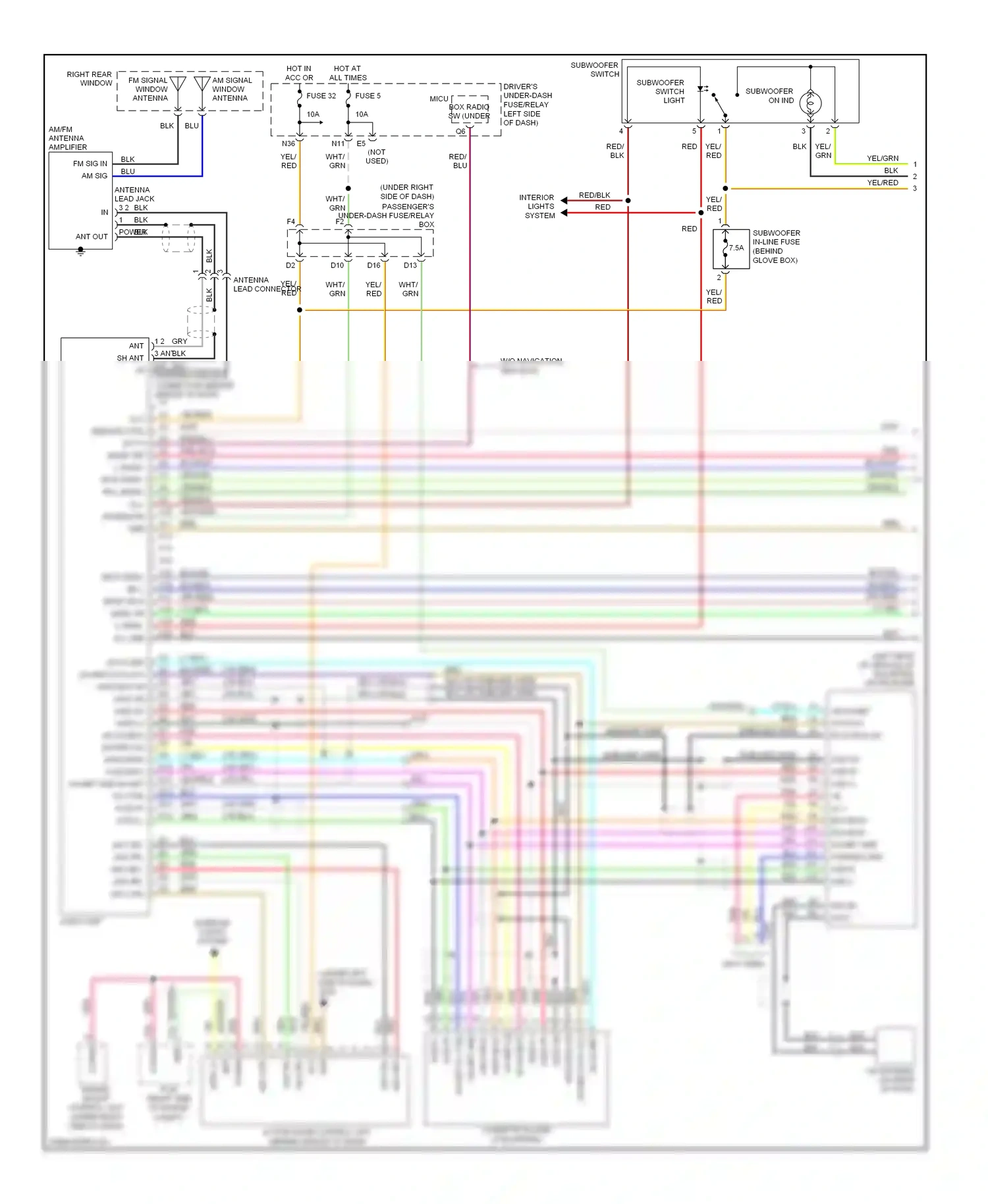 Wiring diagram red/blu for Honda Odyssey I (2004-2009) (23 of 36)