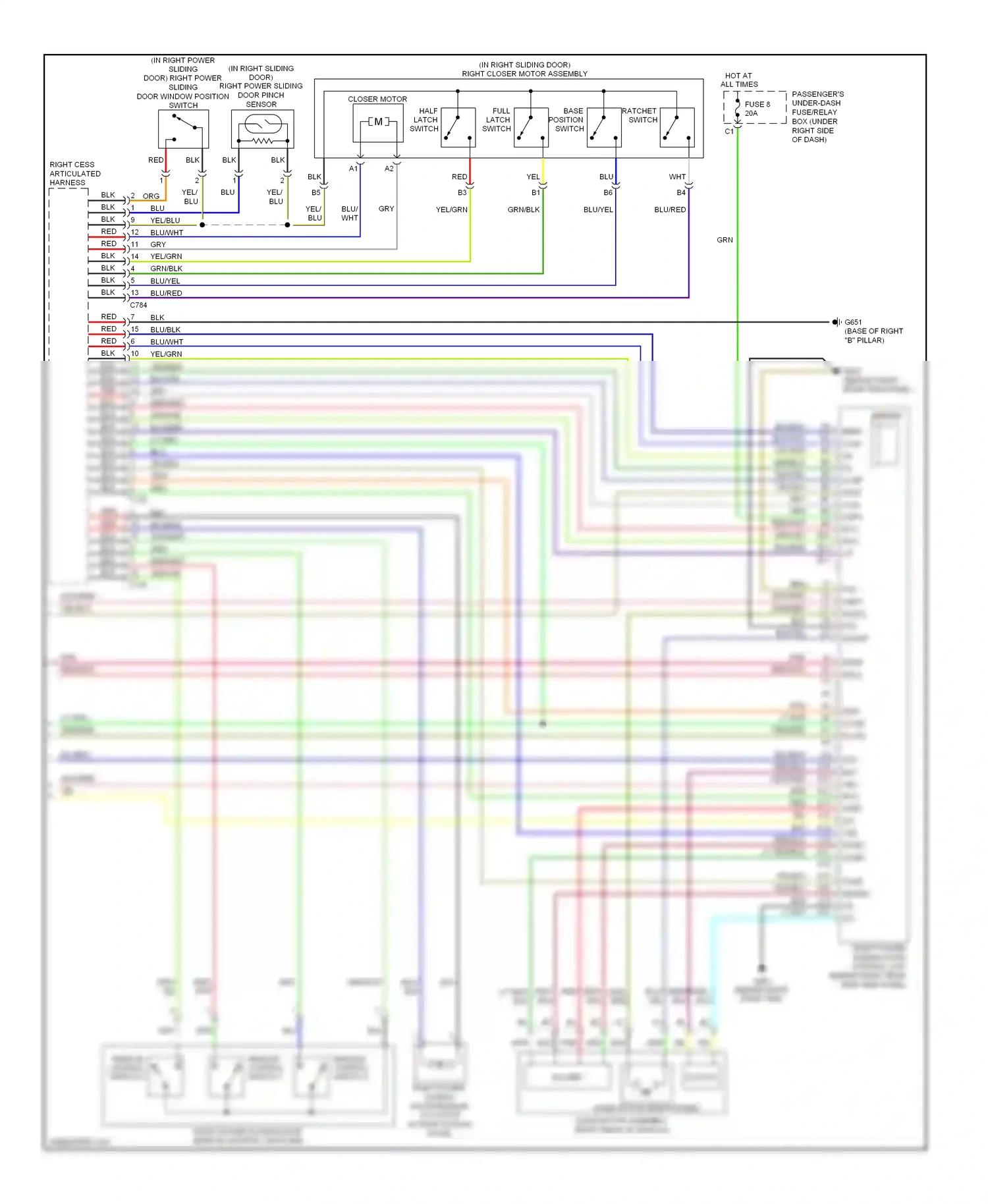 Wiring diagram remote control switch 2 for Honda Odyssey I (2004-2009) (2 of 2)