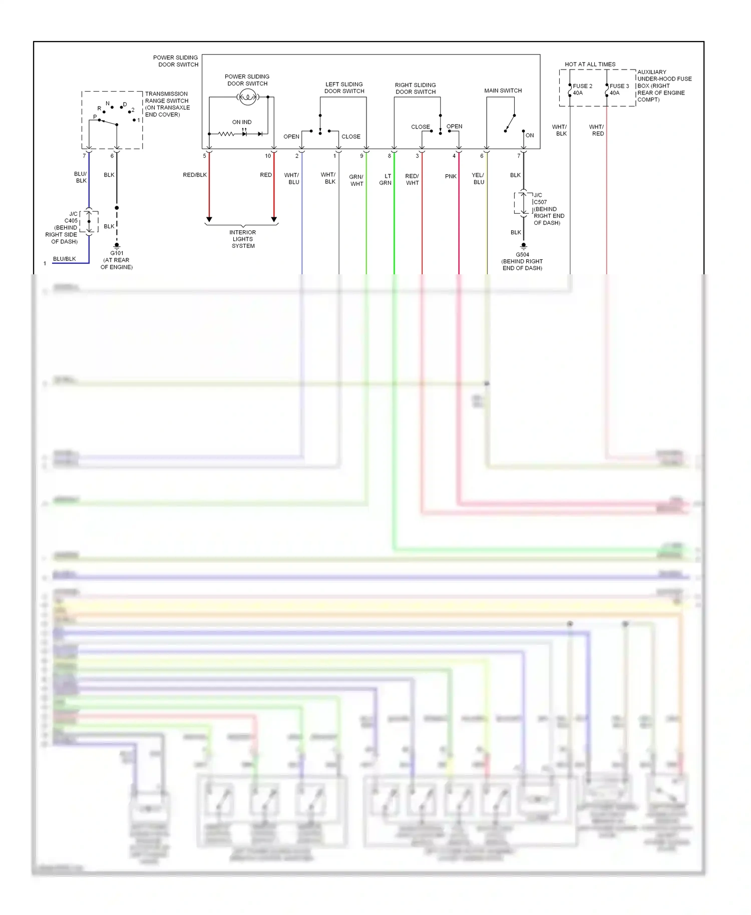 Wiring diagram remote control switch 3 for Honda Odyssey I (2004-2009) (1 of 2)