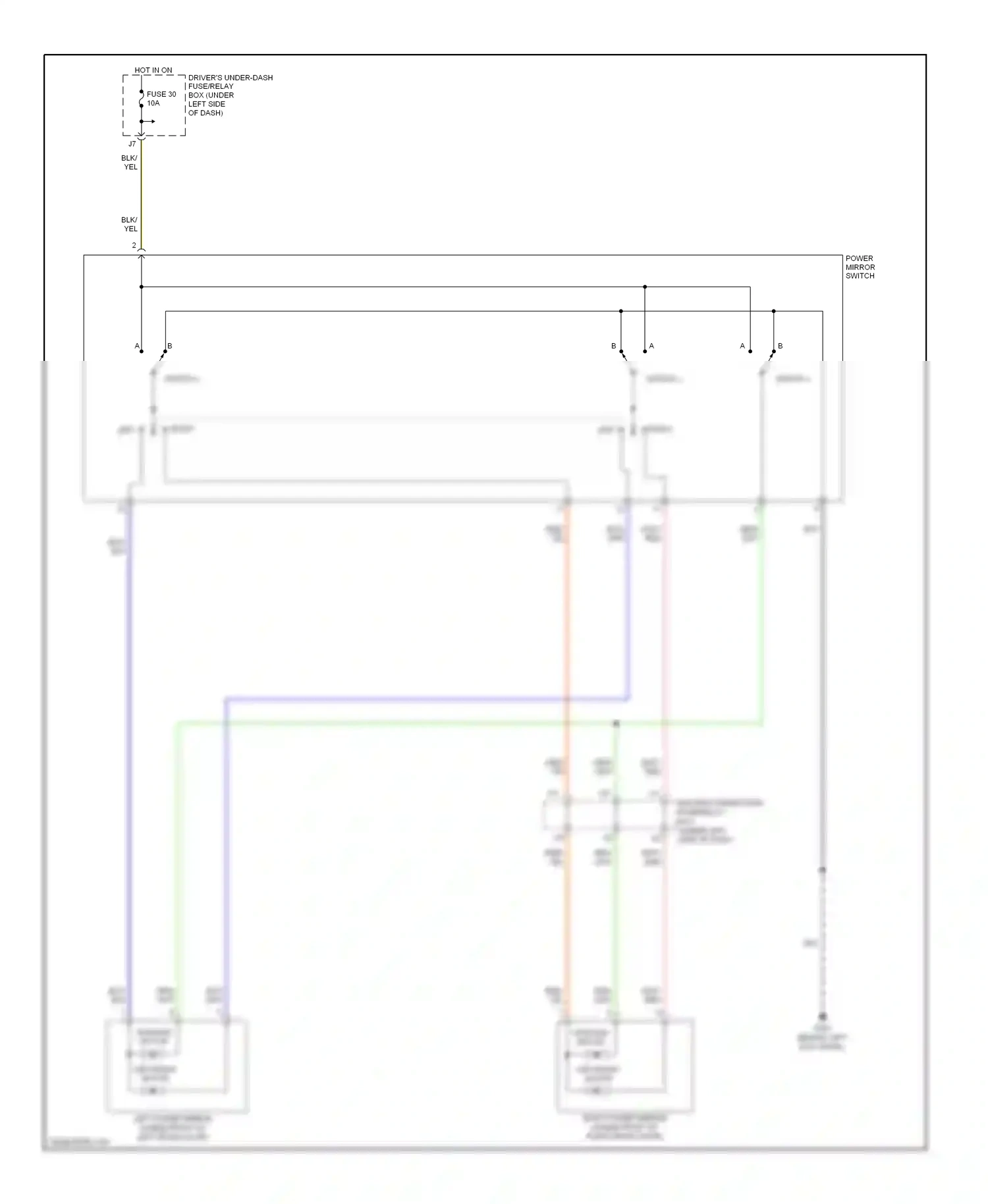 Wiring diagram right left for Honda Odyssey I (2004-2009) (2 of 2)