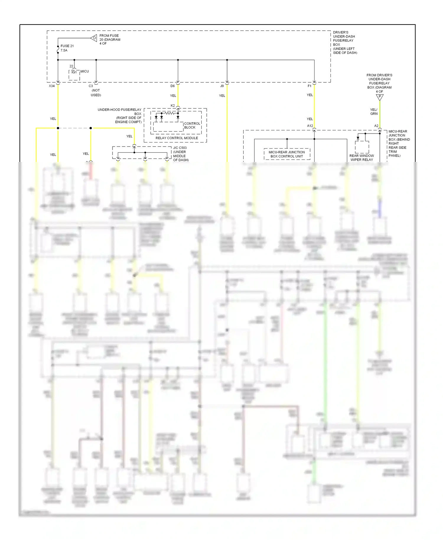 Wiring diagram srs unit for Honda Odyssey I (2004-2009) (2 of 2)