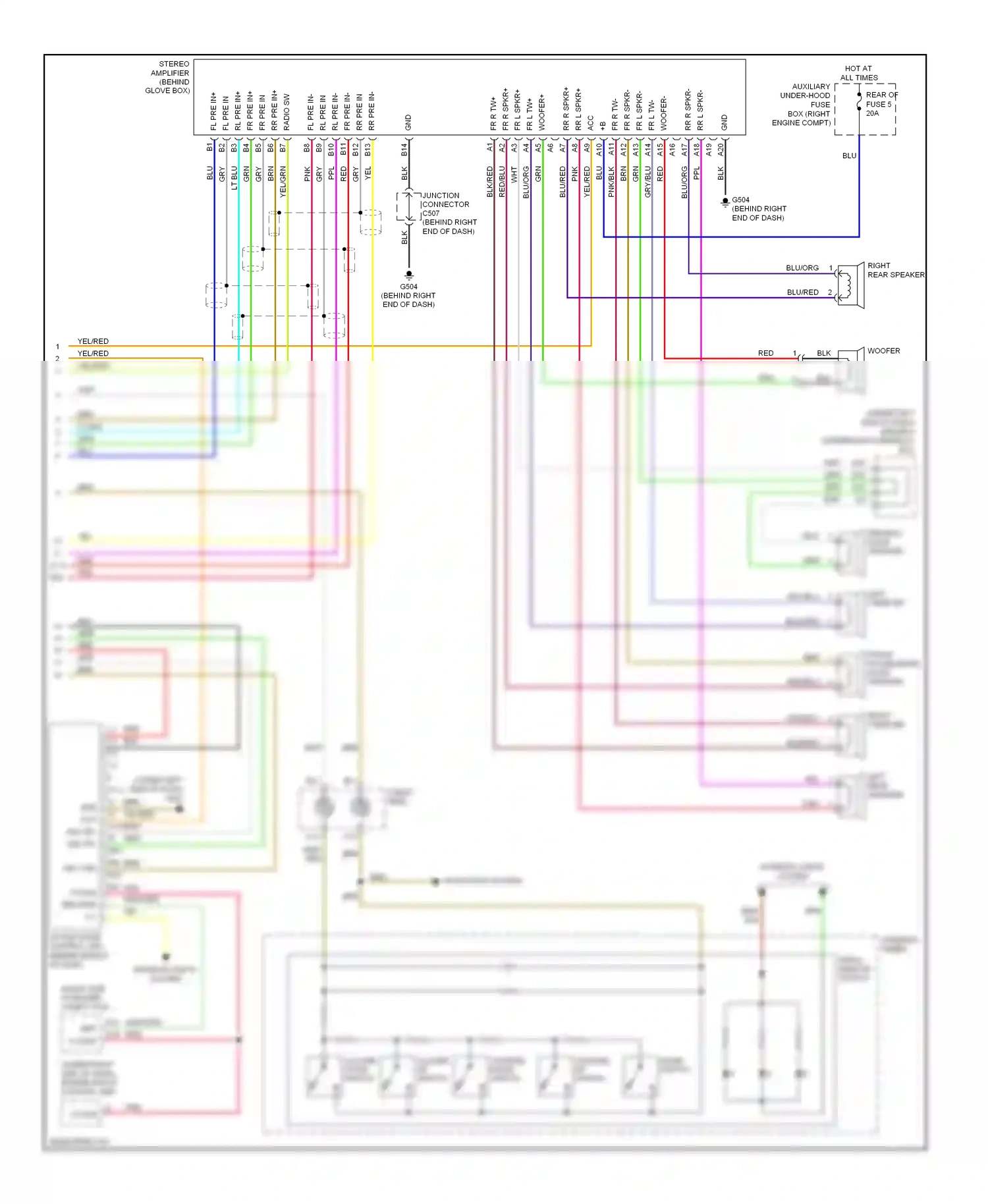 Wiring diagram volume up switch for Honda Odyssey I (2004-2009) (4 of 5)