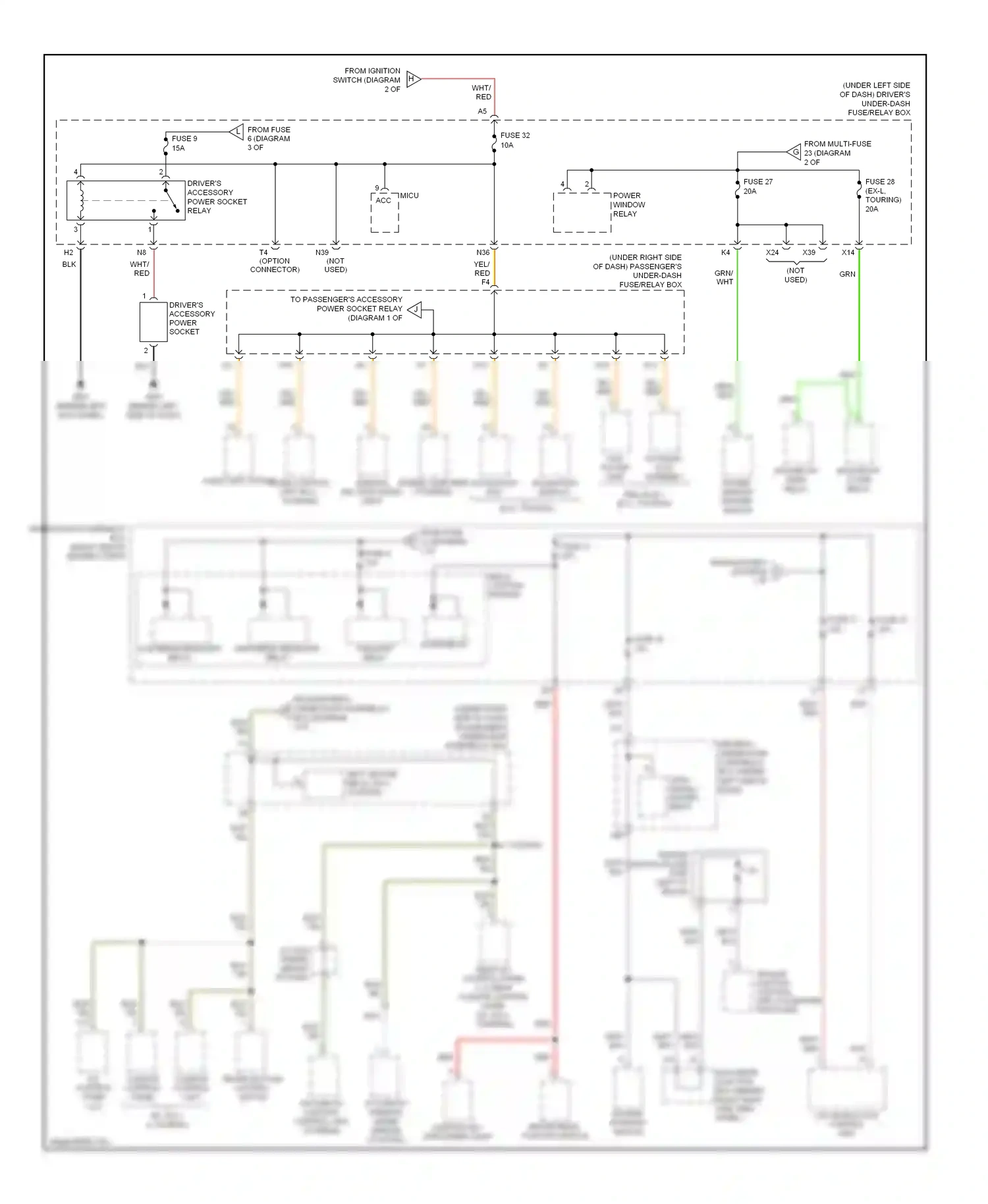 Wiring diagram vsa modulator control unit for Honda Odyssey I (2004-2009) (2 of 2)