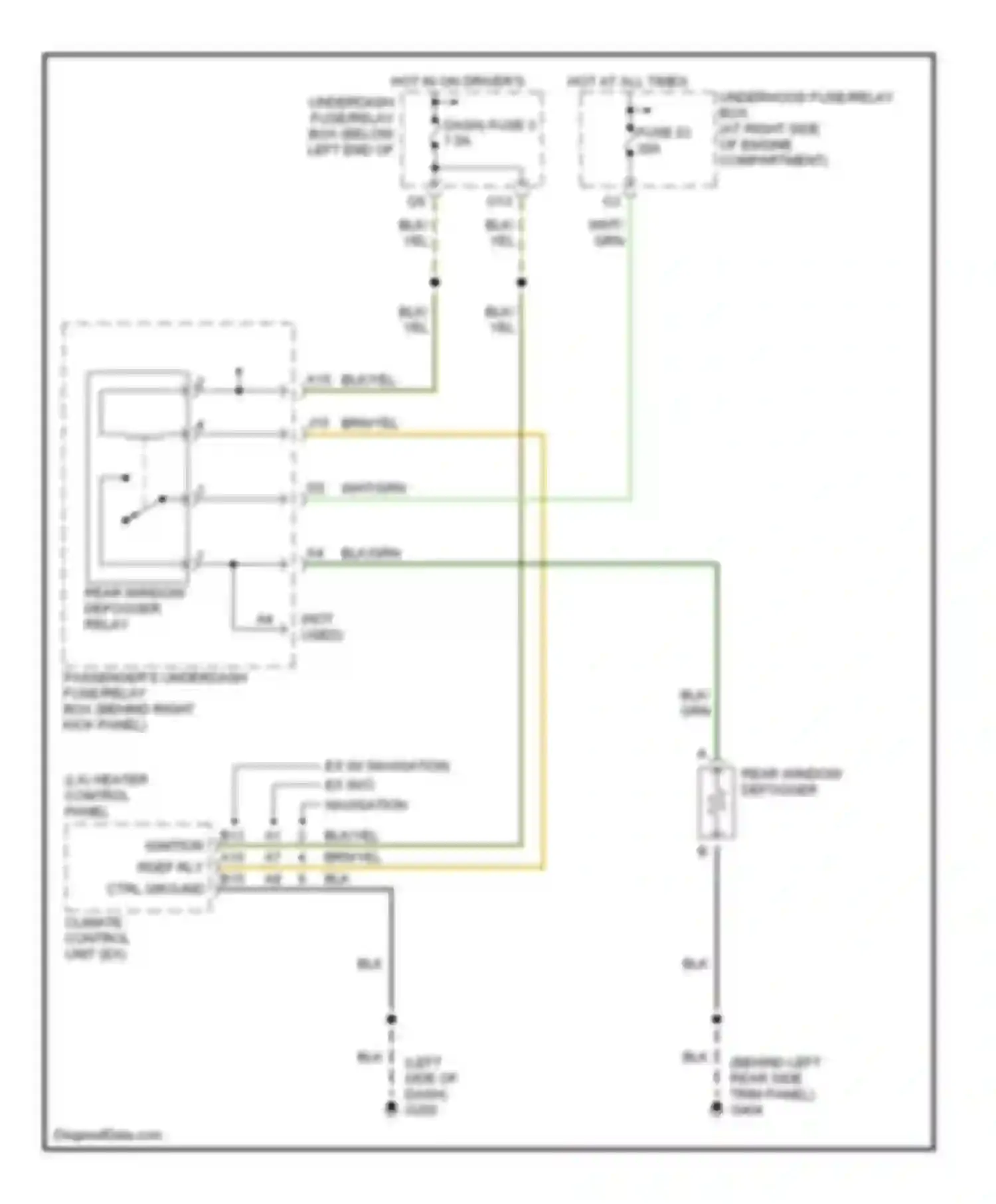 Odyssey Honda II (1999-2003): Rear defogger circuit