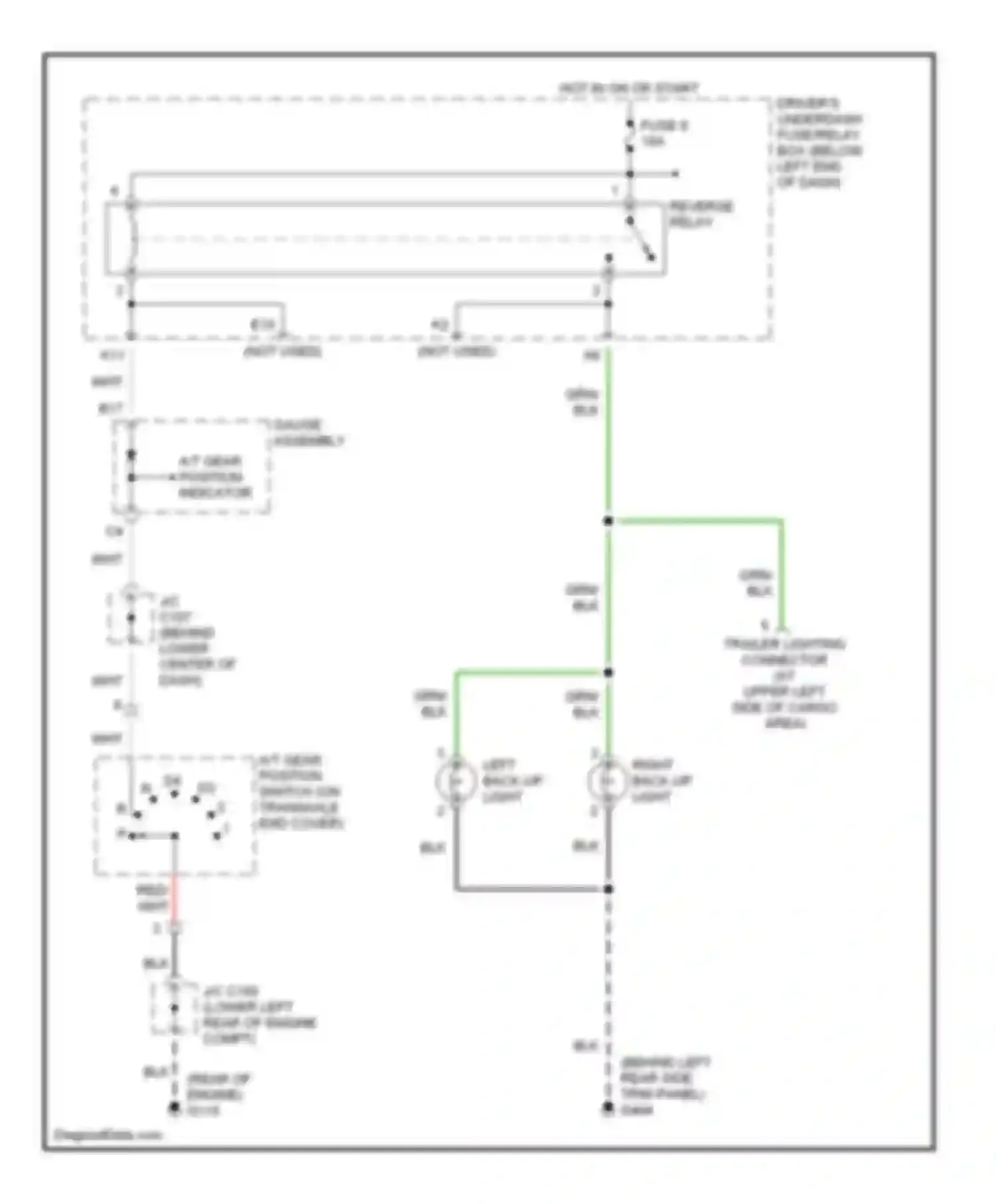 Odyssey Honda II (1999-2003): Back-up lamps circuit