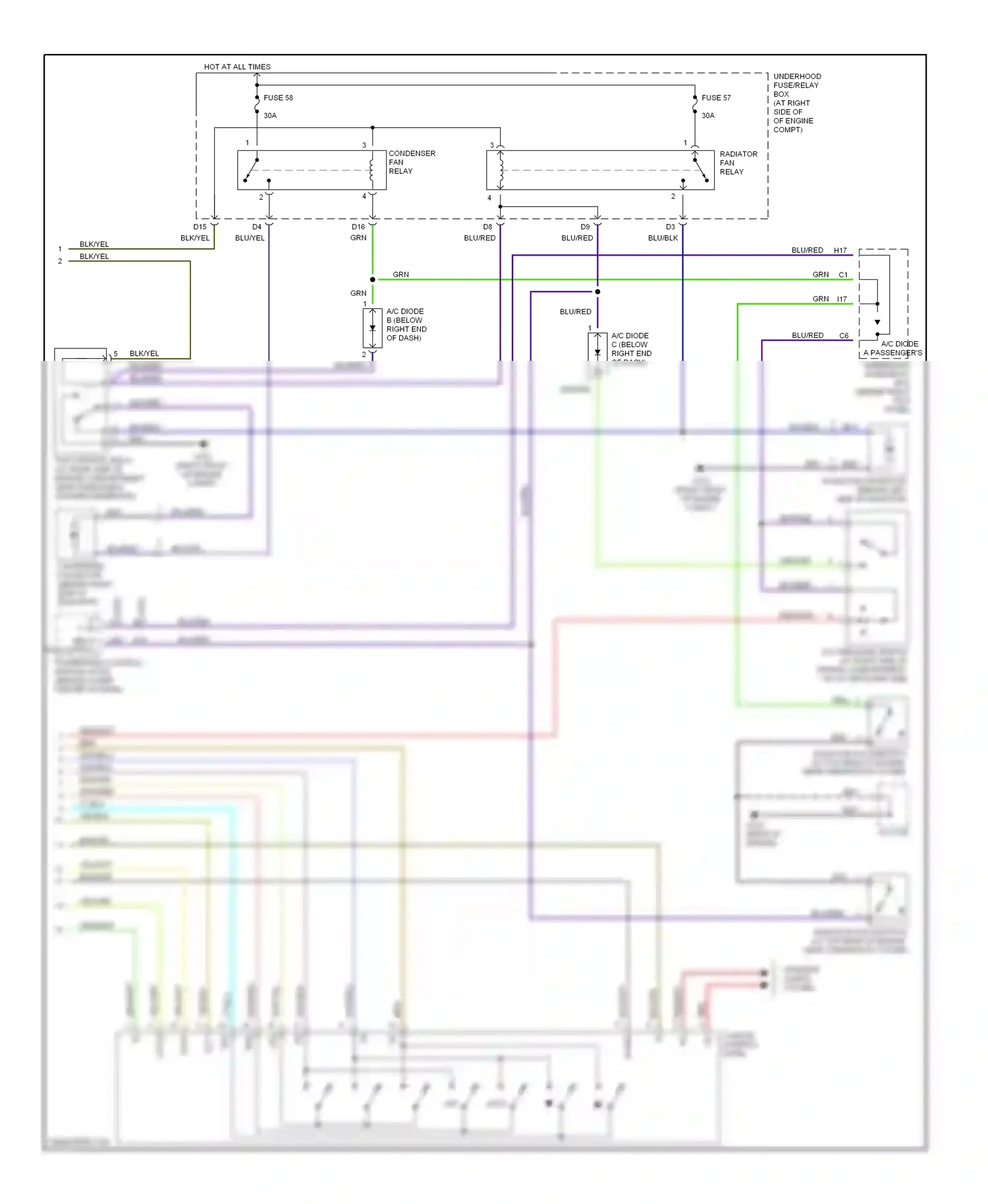 Wiring diagram a/c on input fan control for Honda Odyssey II (1999-2003) (1 of 2)