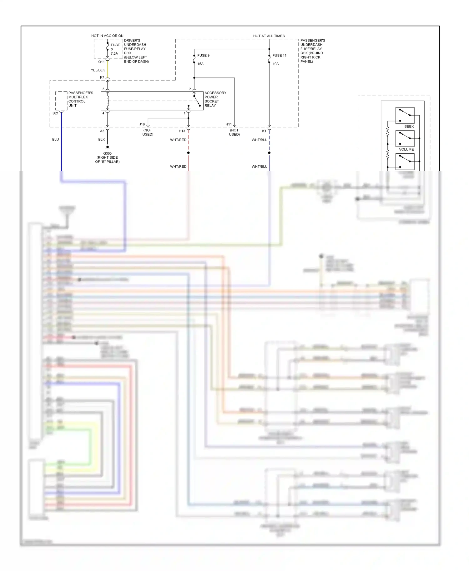 Wiring diagram audio unit remote switch for Honda Odyssey II (1999-2003) (2 of 2)