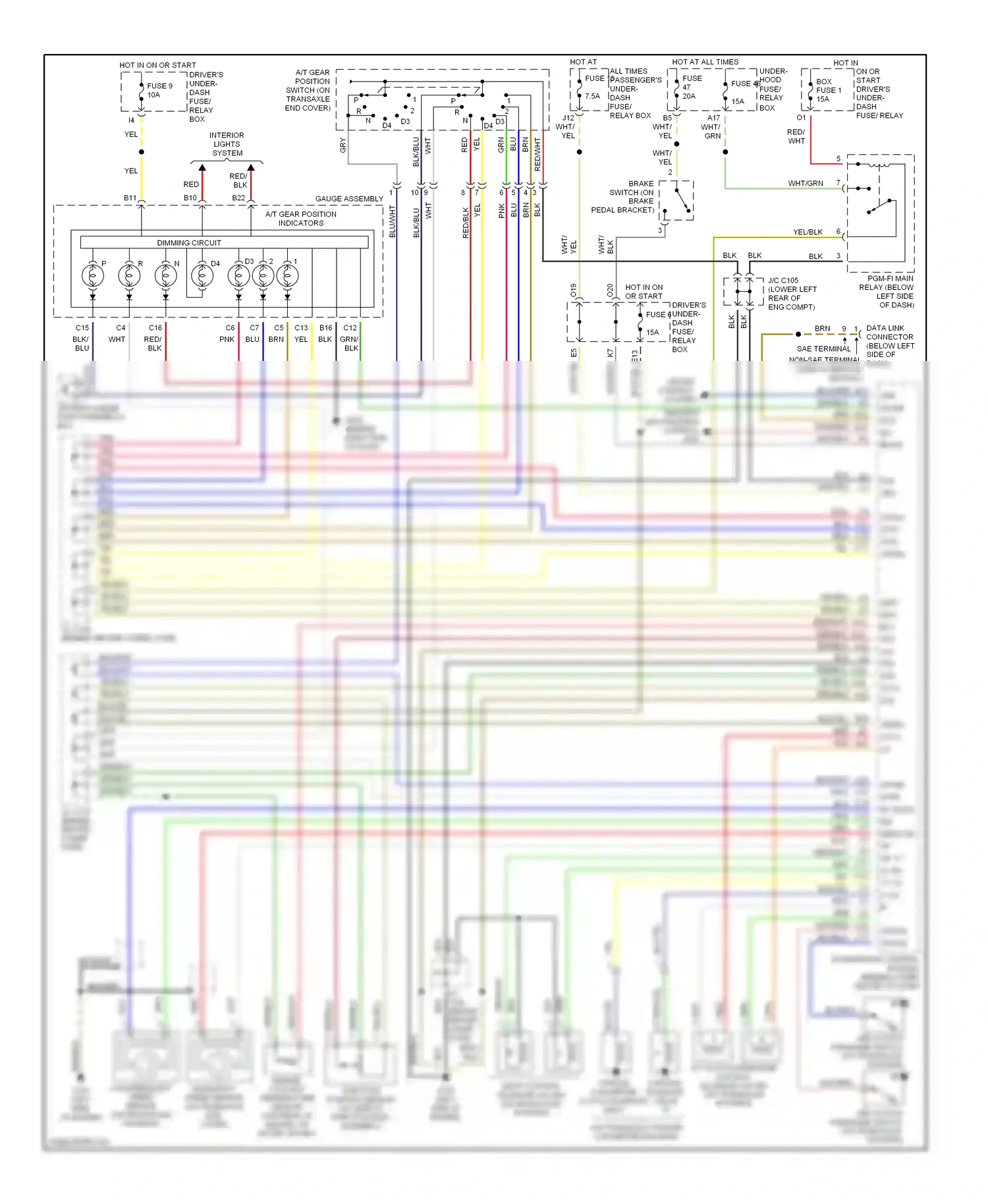 Wiring diagram blu for Honda Odyssey II (1999-2003) (41 of 52)