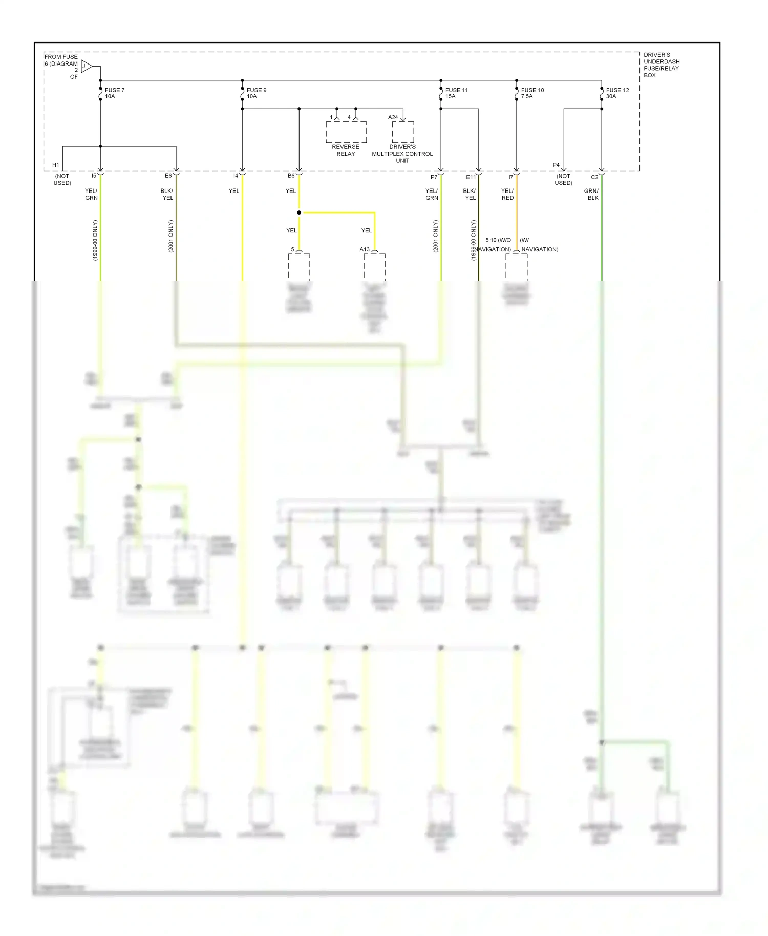 Wiring diagram brake light failure sensor for Honda Odyssey II (1999-2003) (3 of 3)