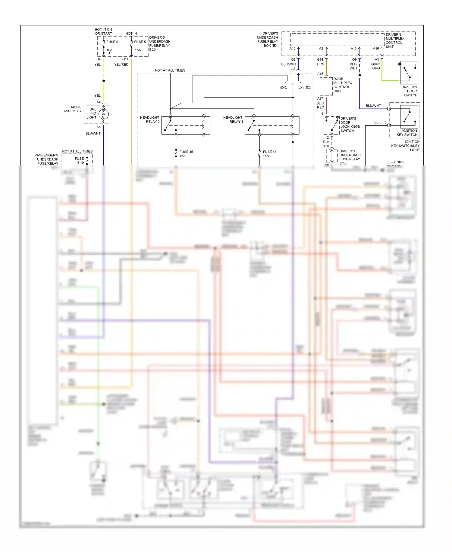 Wiring diagram dimmer switch for Honda Odyssey II (1999-2003) (1 of 2)