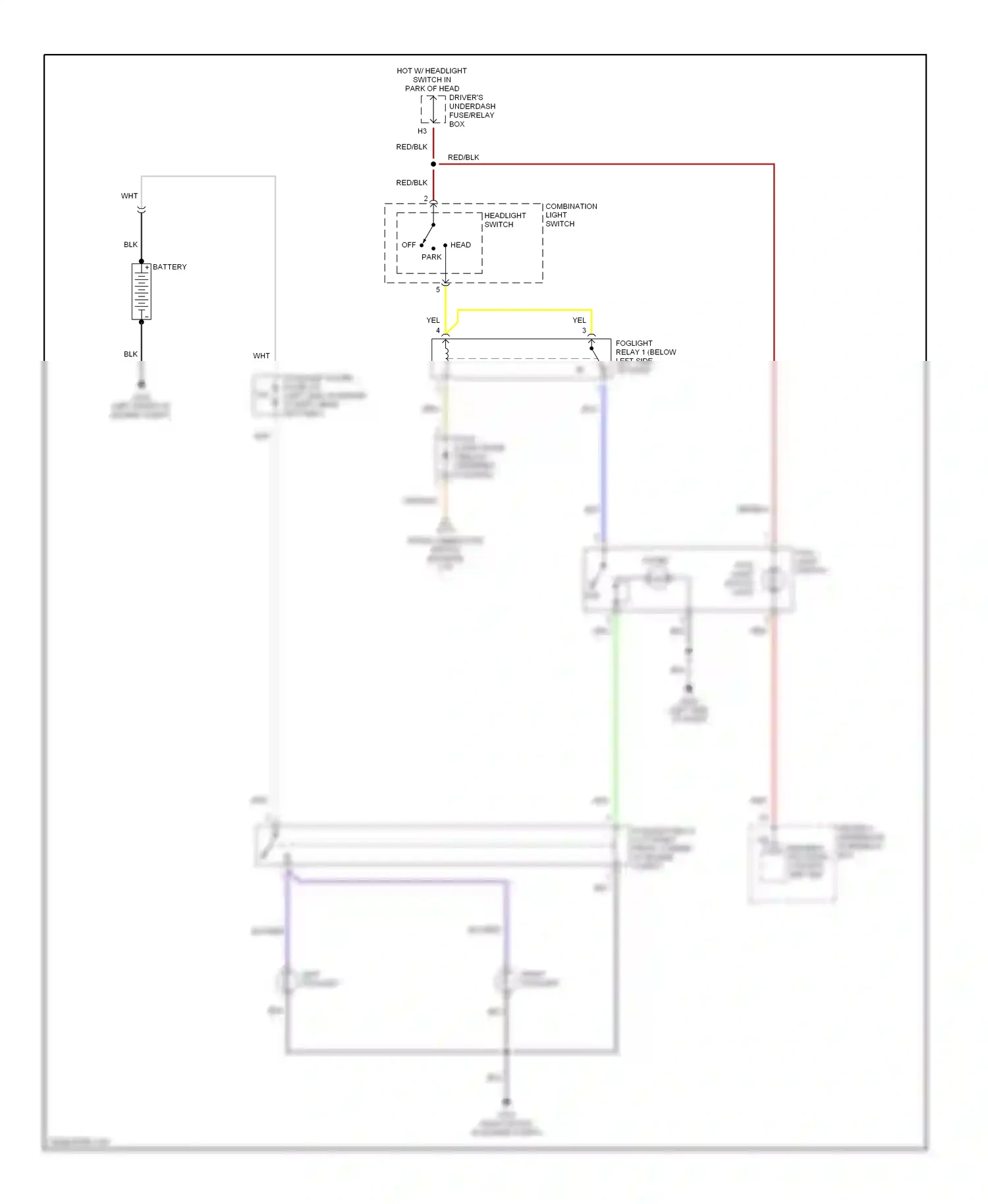 Wiring diagram driver's multiplex control unit dim cntl for Honda Odyssey II (1999-2003) (1 of 1)