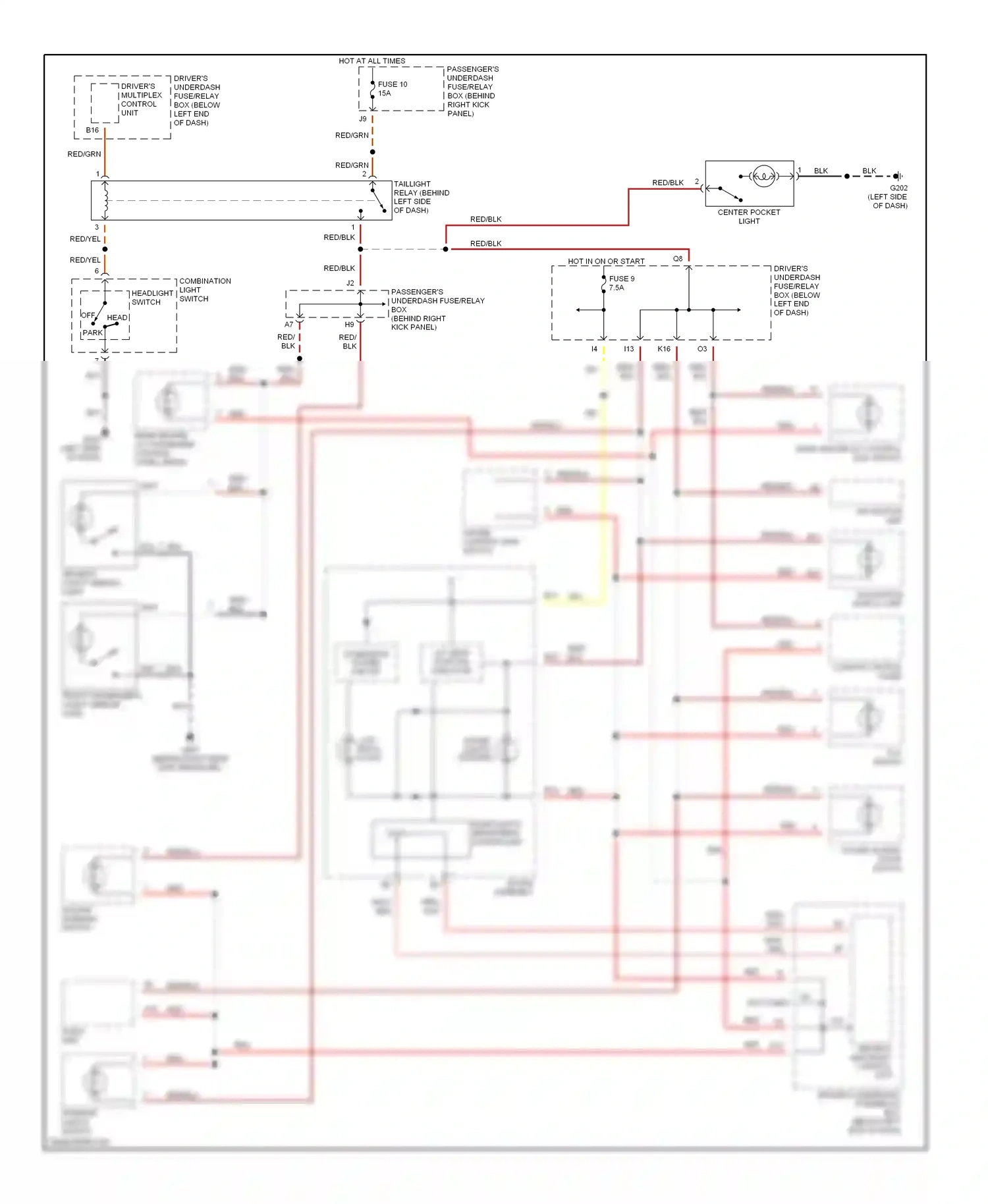 Wiring diagram driver's multiplex control unit for Honda Odyssey II (1999-2003) (12 of 23)
