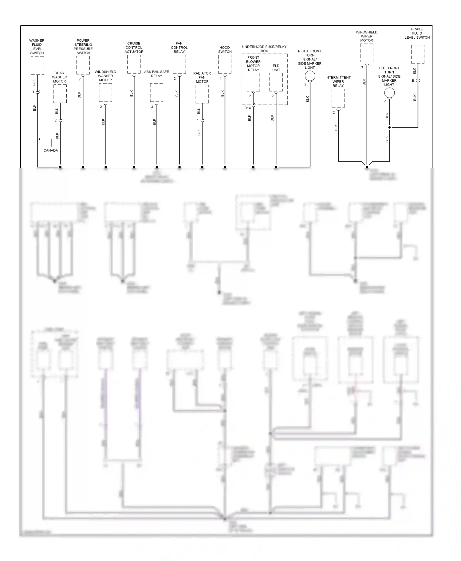 Wiring diagram latch position switch for Honda Odyssey II (1999-2003) (1 of 2)