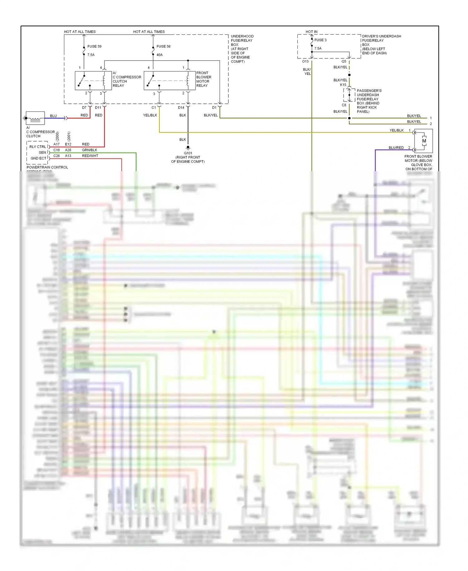 Wiring diagram m-vent for Honda Odyssey II (1999-2003) (1 of 3)