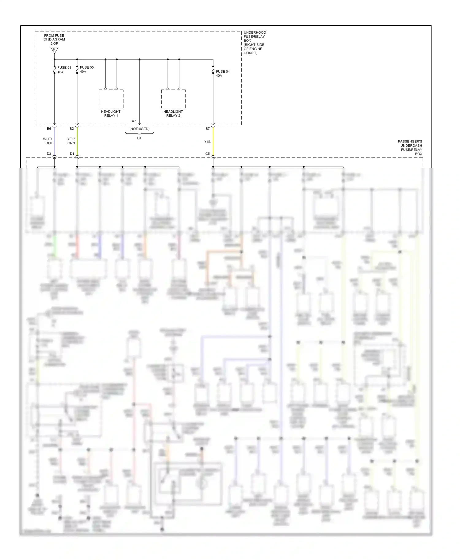 Wiring diagram passenger's multiplex control unit for Honda Odyssey II (1999-2003) (11 of 22)