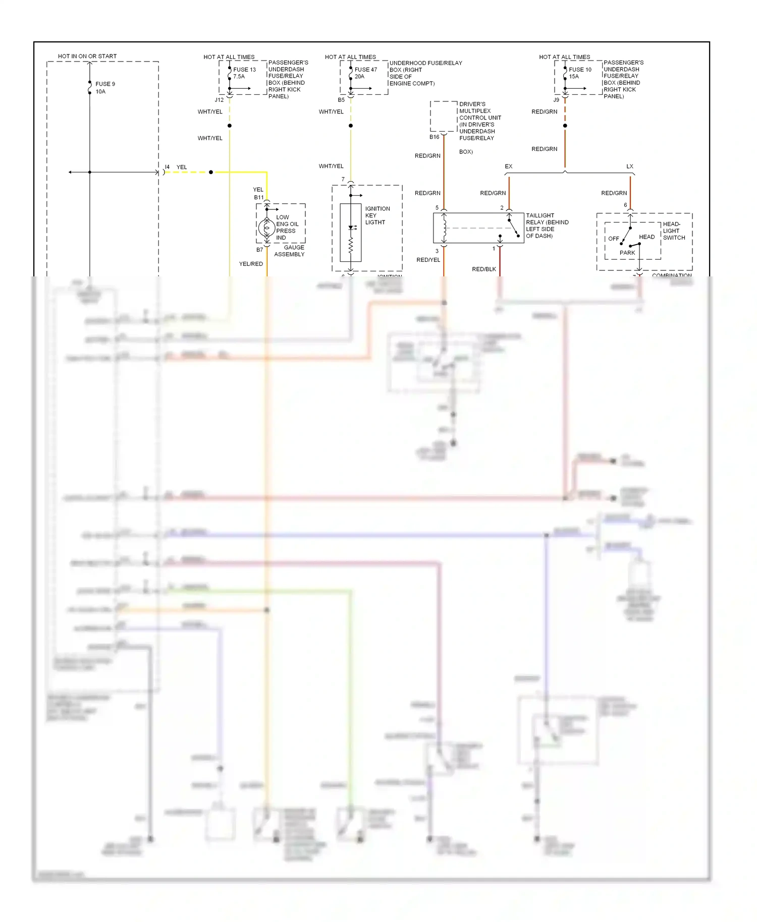 Wiring diagram red/blu for Honda Odyssey II (1999-2003) (16 of 16)