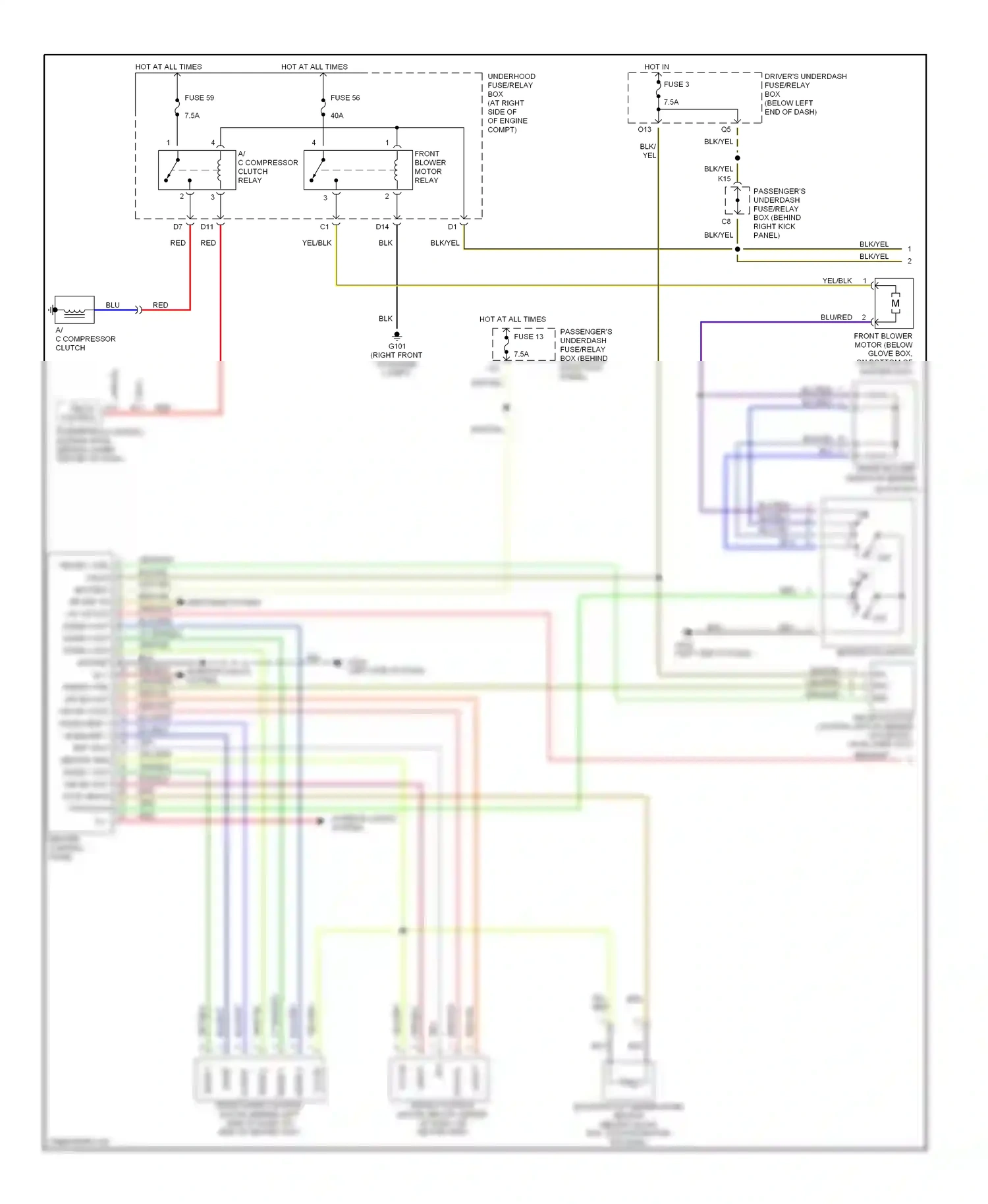 Wiring diagram relay control for Honda Odyssey II (1999-2003) (1 of 1)