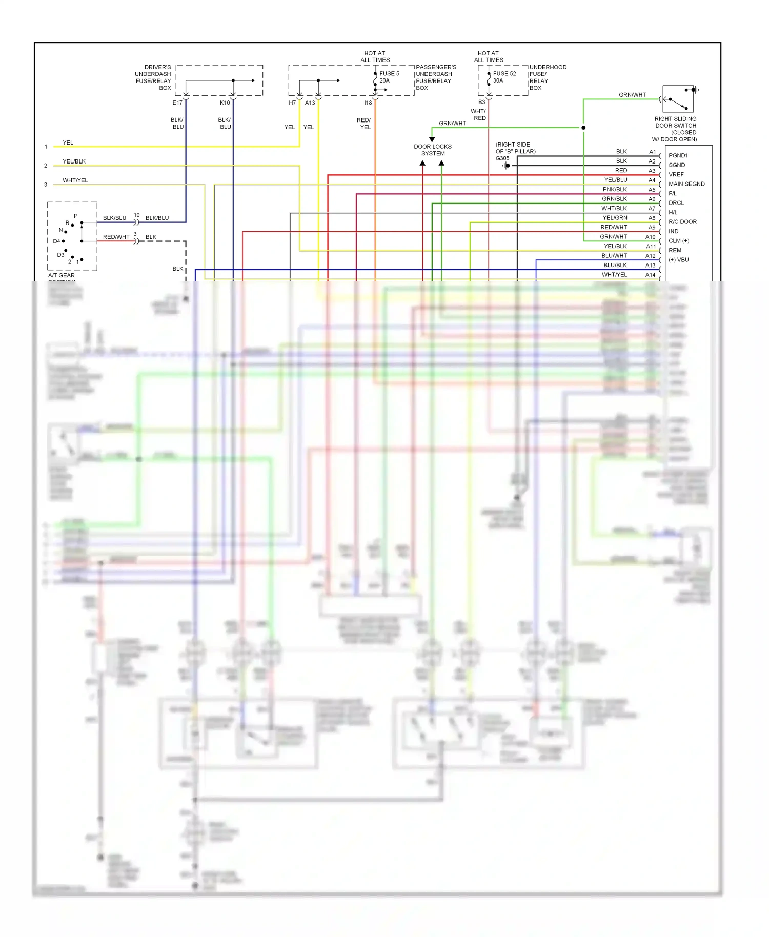 Wiring diagram remote control switch for Honda Odyssey II (1999-2003) (2 of 2)