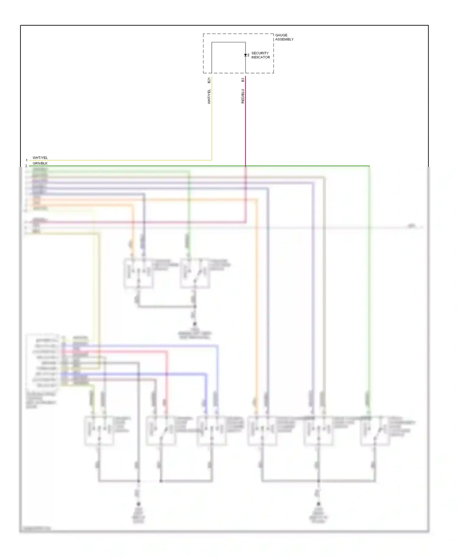 Wiring diagram security indicator for Honda Odyssey II (1999-2003) (1 of 3)