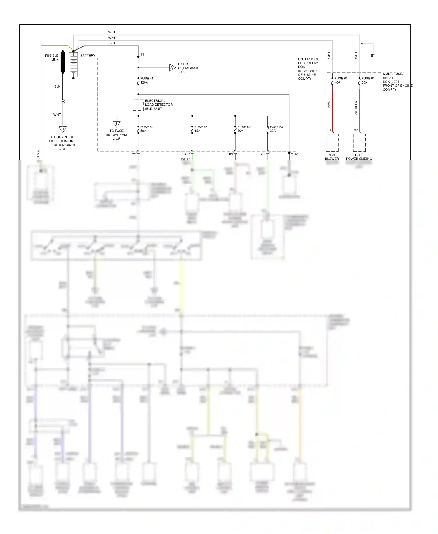 Wiring diagram starter abs control unit for Honda Odyssey II (1999-2003) (1 of 1)