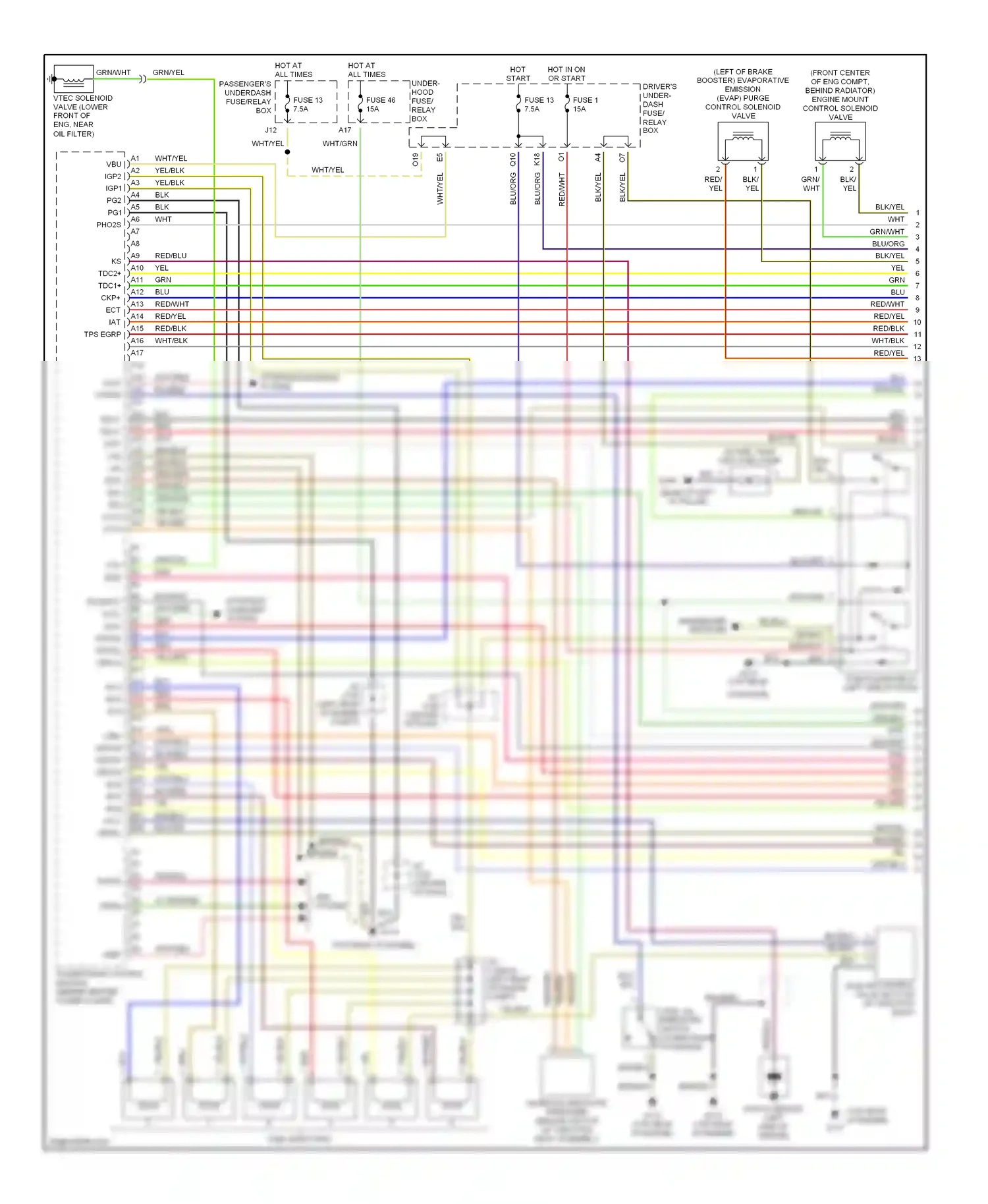 Wiring diagram starting/ charging system for Honda Odyssey II (1999-2003) (1 of 3)