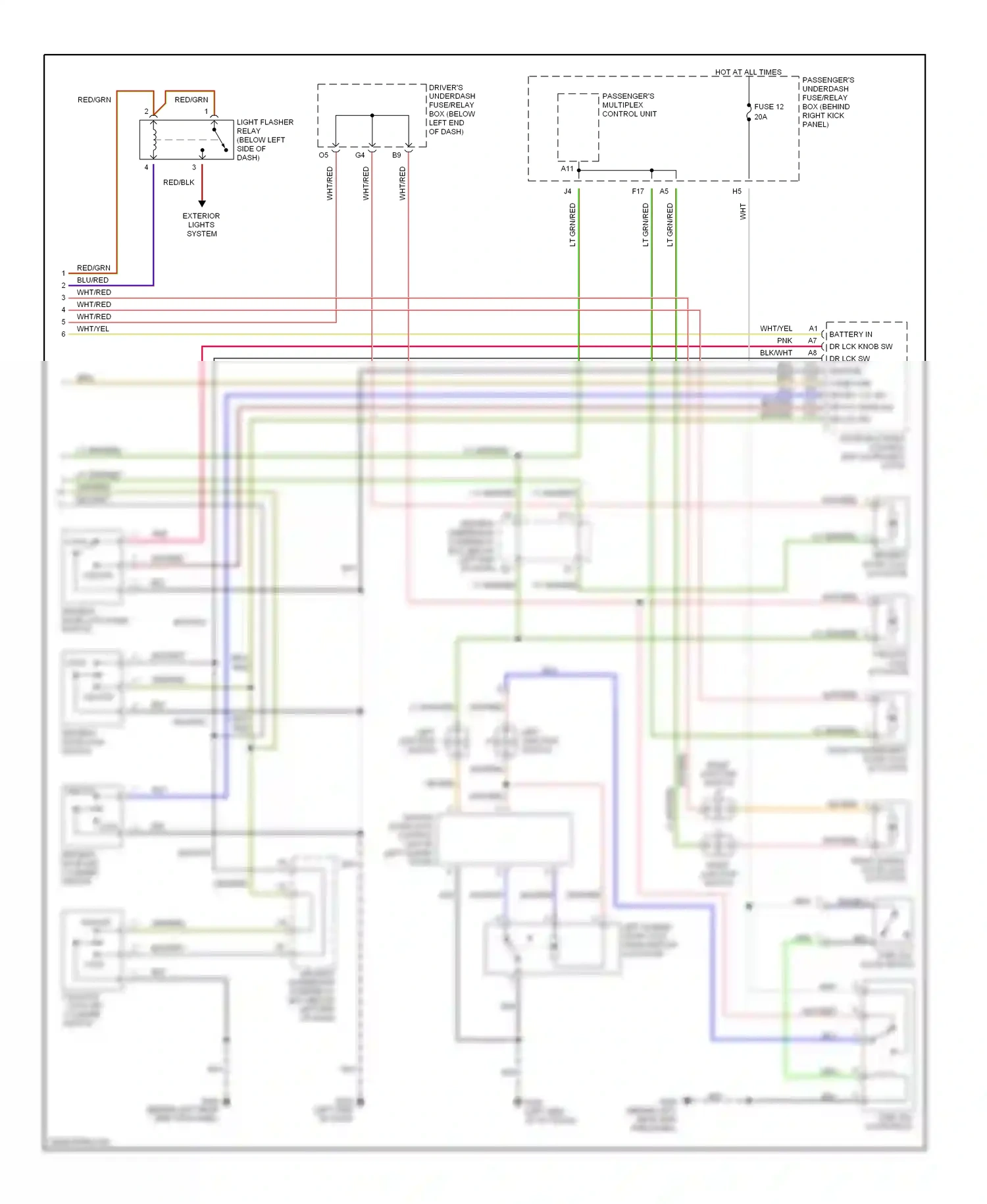 Wiring diagram tailgate lock actuator for Honda Odyssey II (1999-2003) (2 of 5)