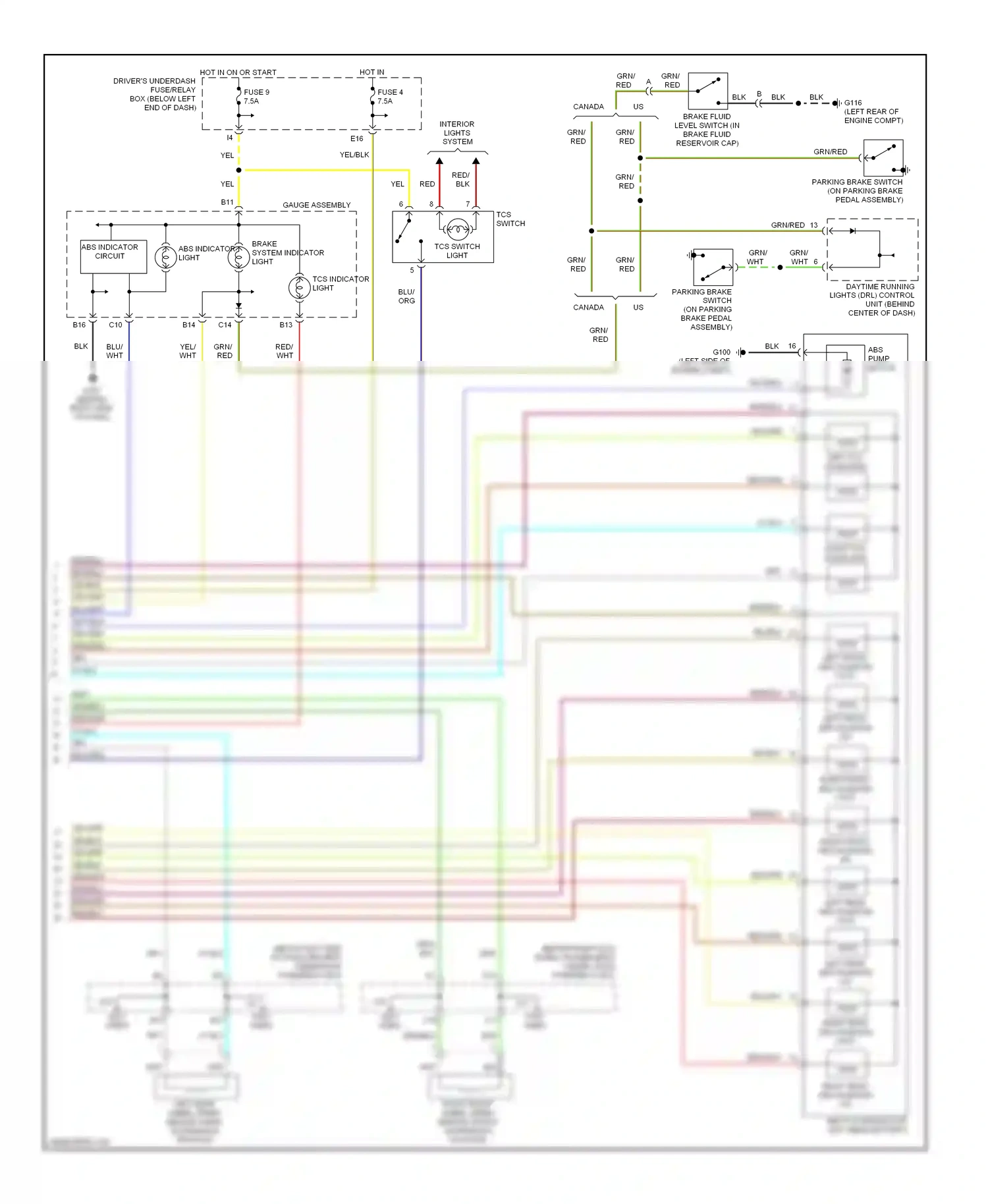 Wiring diagram tcs switch for Honda Odyssey II (1999-2003) (1 of 2)