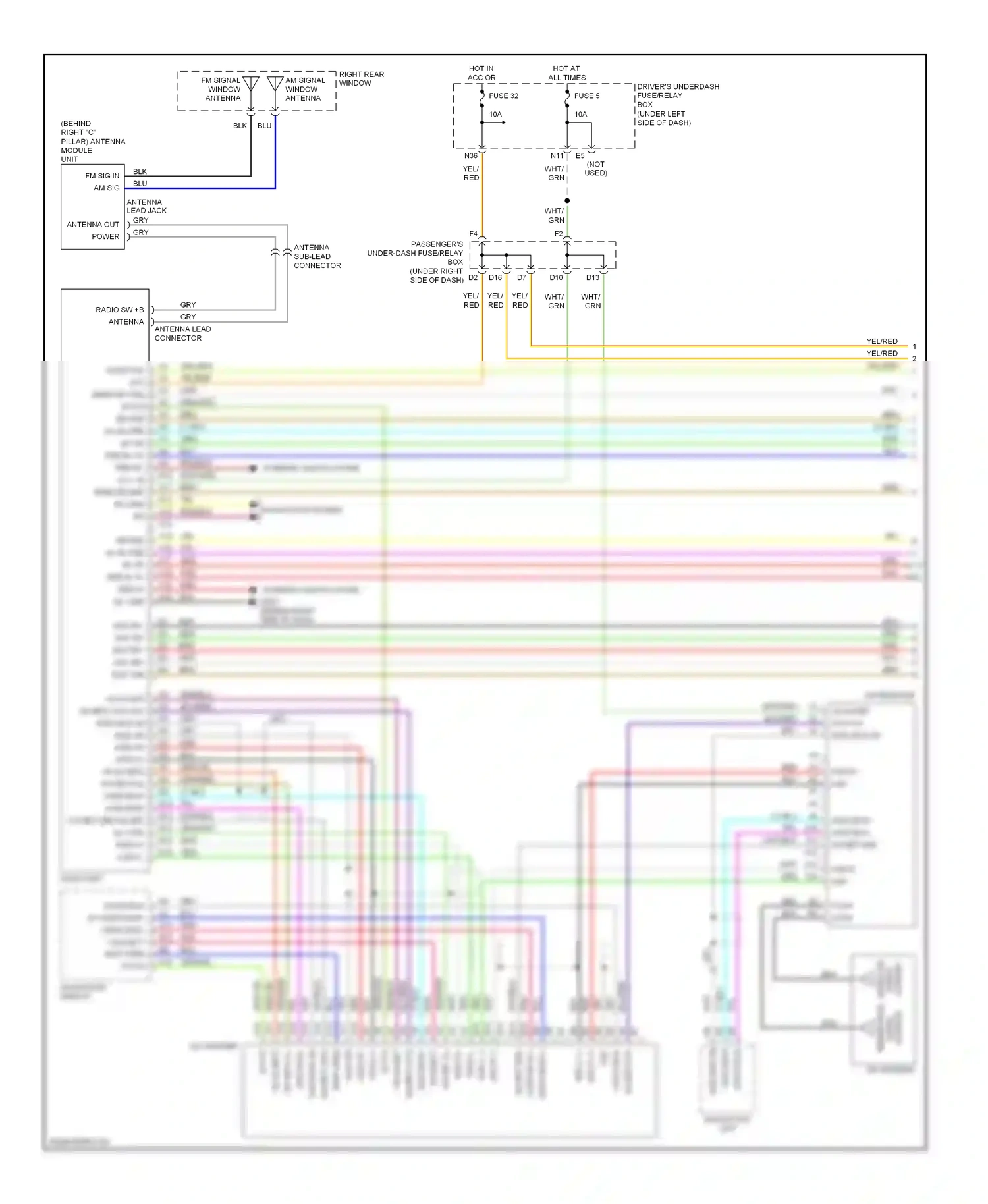 Wiring diagram audio unit for Honda Odyssey III (2003-2008) (10 of 15)