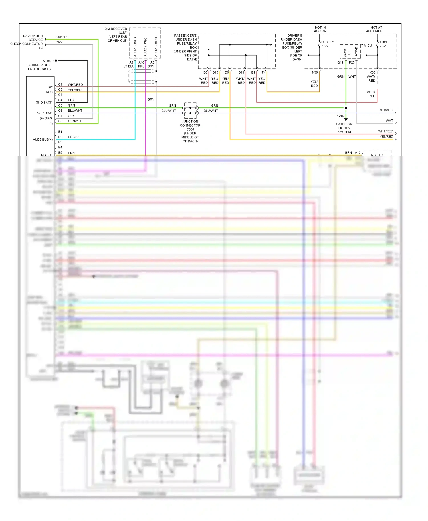 Wiring diagram audio unit for Honda Odyssey III (2003-2008) (4 of 15)