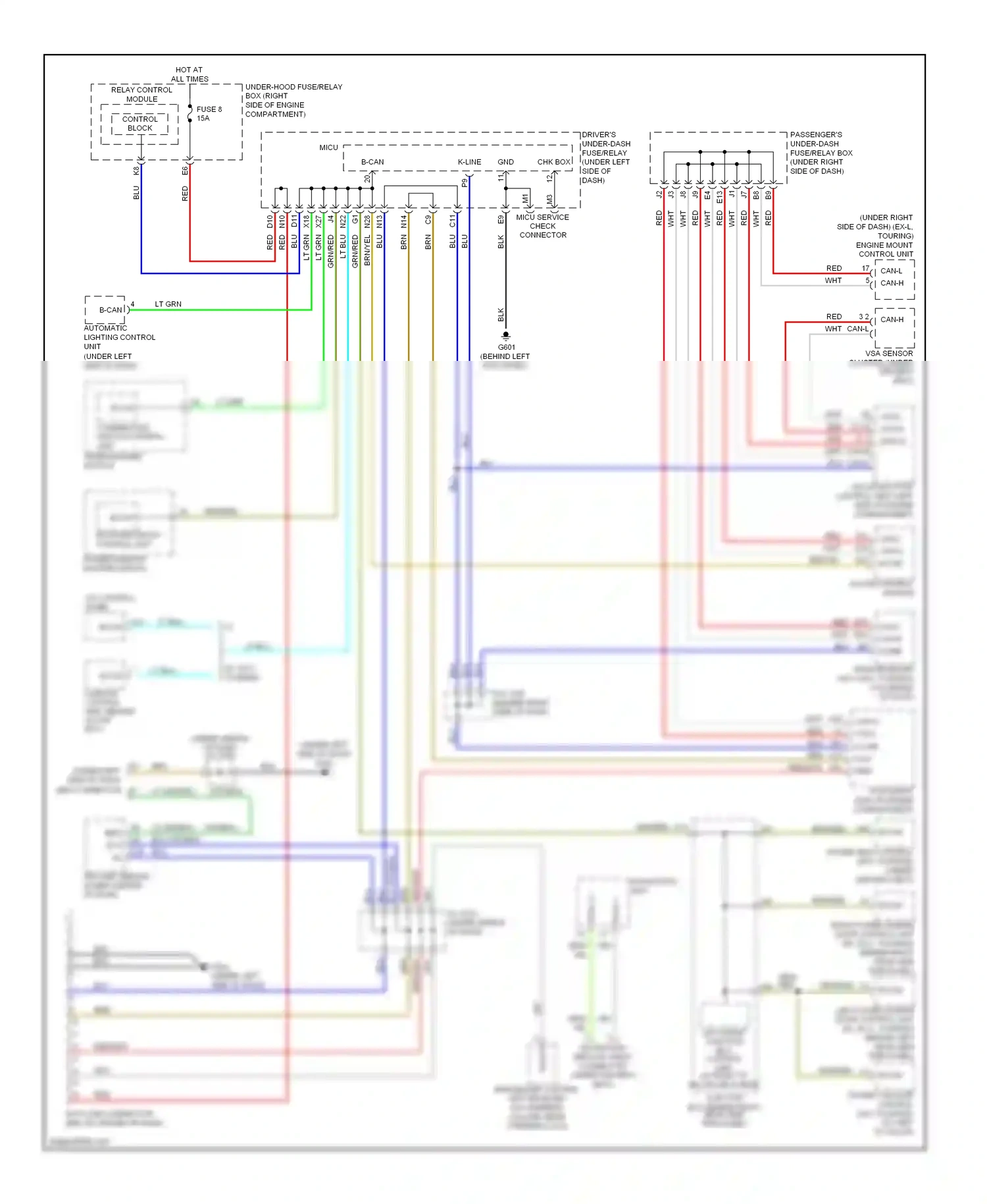 Wiring diagram b-can for Honda Odyssey III (2003-2008) (1 of 13)
