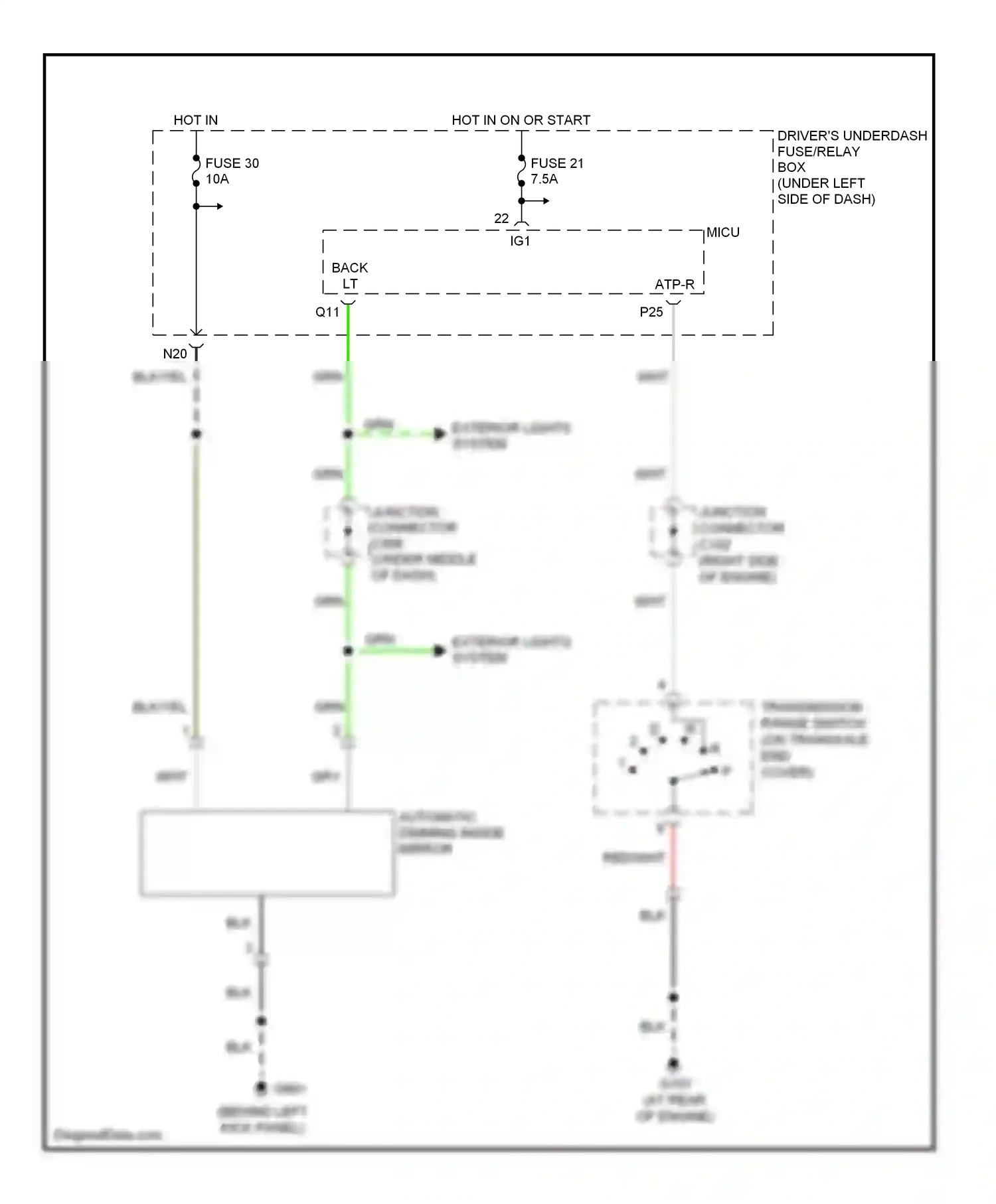 Wiring diagram blk for Honda Odyssey III (2003-2008) (52 of 100)