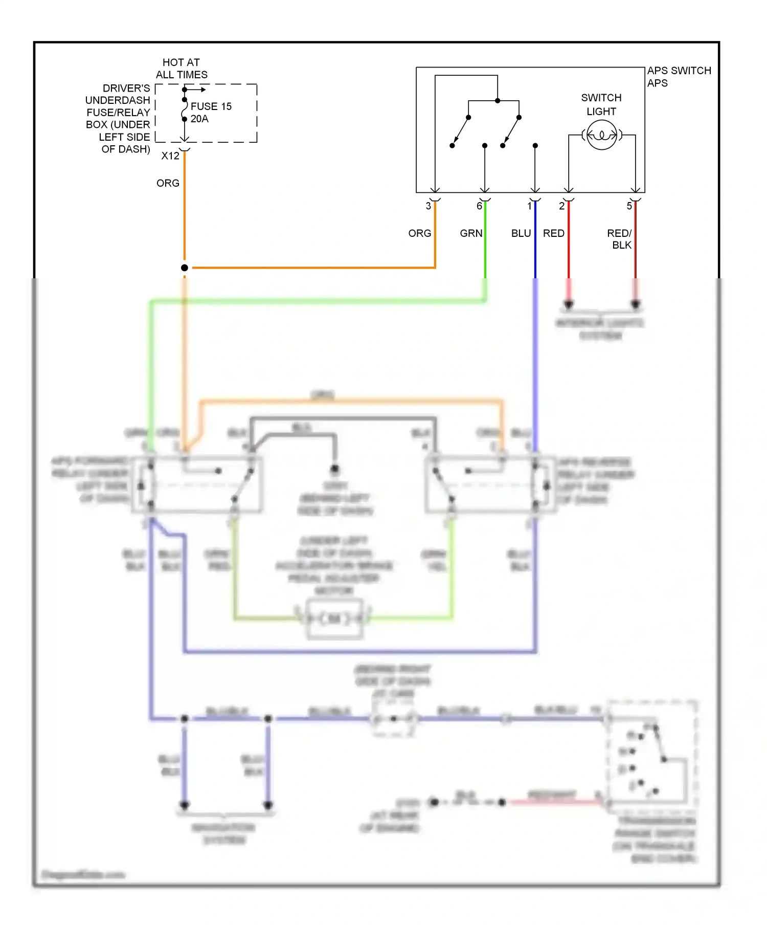 Wiring diagram blk/blu for Honda Odyssey III (2003-2008) (1 of 7)