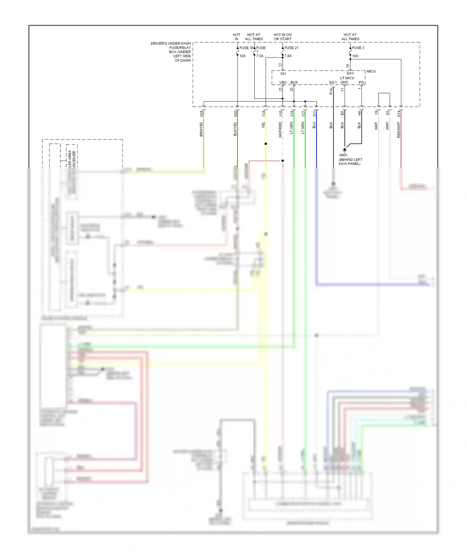 Wiring diagram blu for Honda Odyssey III (2003-2008) (26 of 81)
