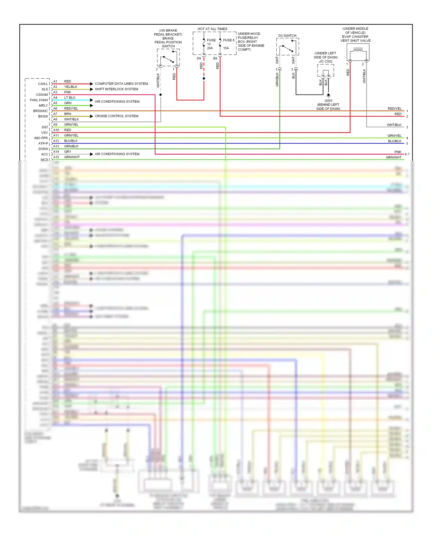 Wiring diagram blu/red for Honda Odyssey III (2003-2008) (8 of 38)