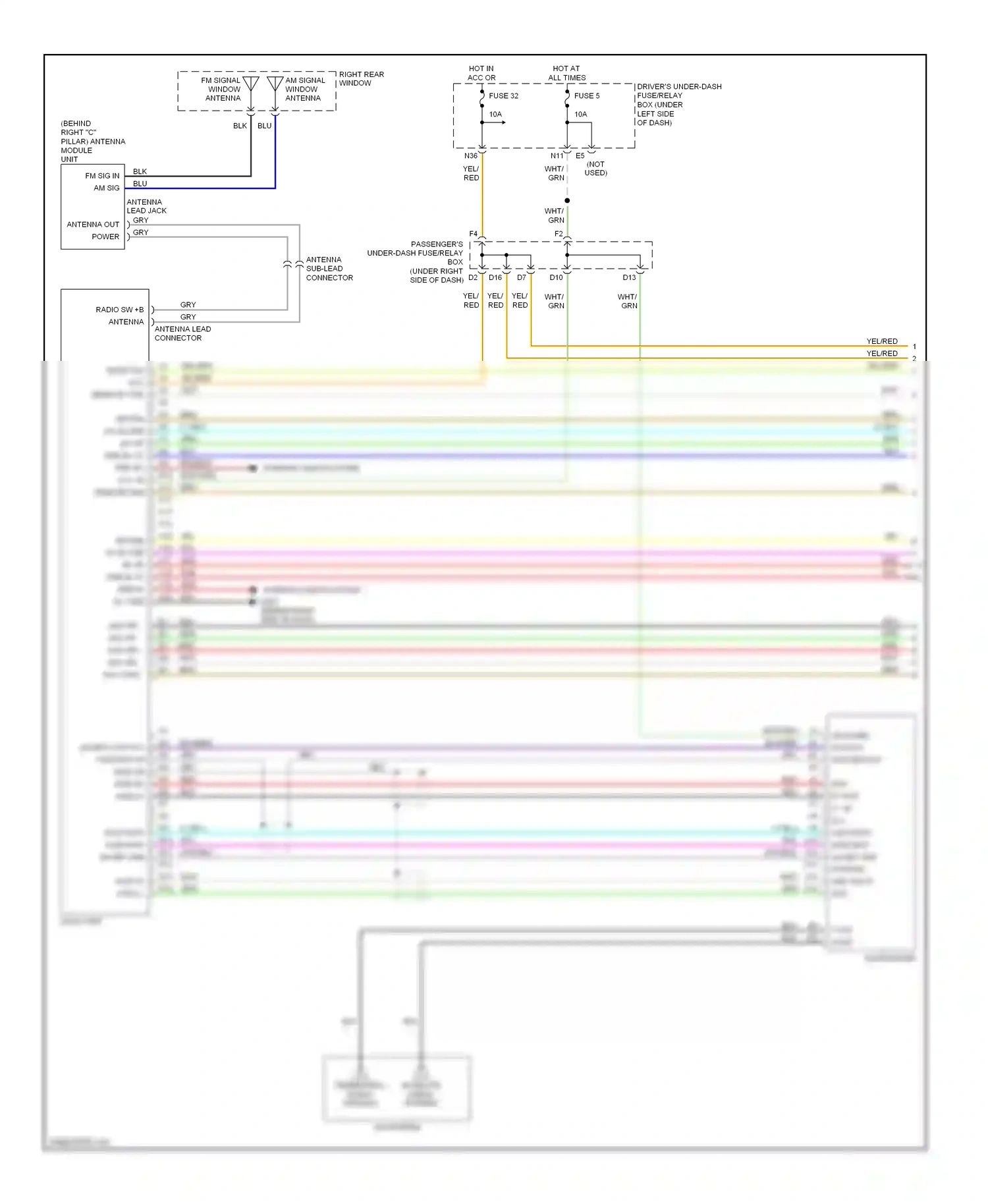 Wiring diagram blu/red for Honda Odyssey III (2003-2008) (29 of 38)