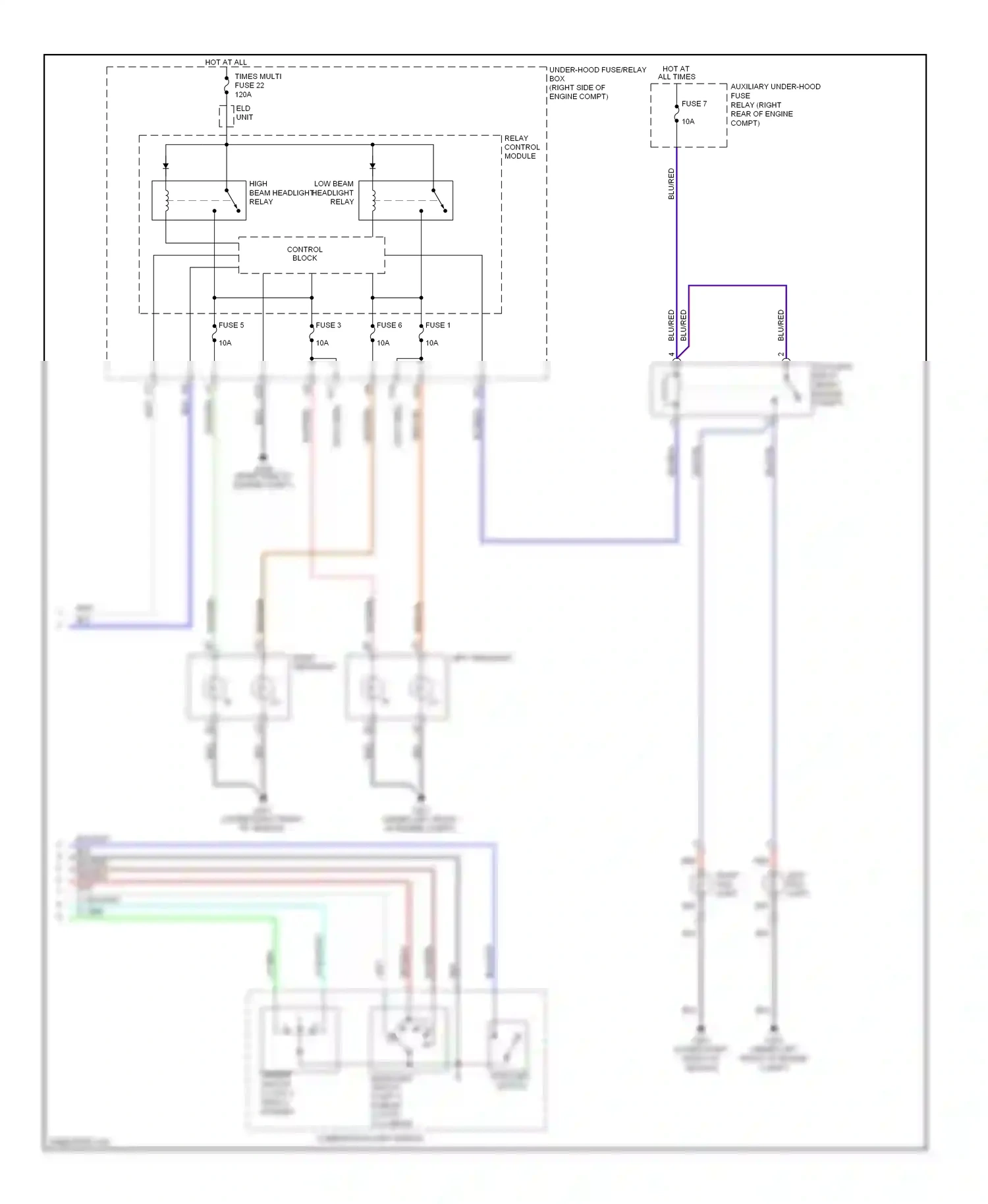Wiring diagram blu/red for Honda Odyssey III (2003-2008) (14 of 38)