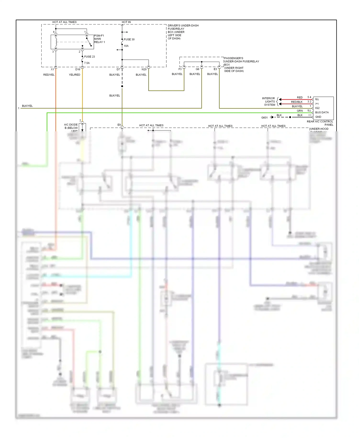 Wiring diagram bus data gnd for Honda Odyssey III (2003-2008) (2 of 2)
