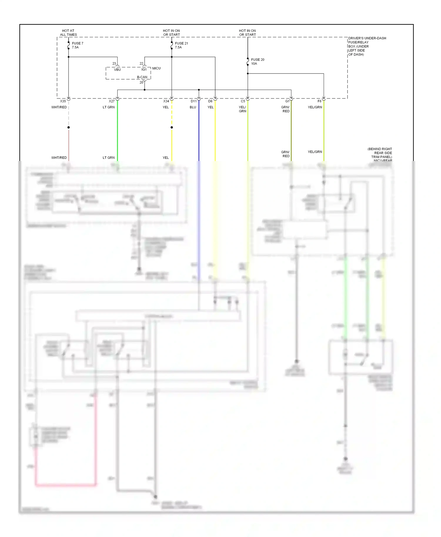 Wiring diagram control block for Honda Odyssey III (2003-2008) (20 of 20)