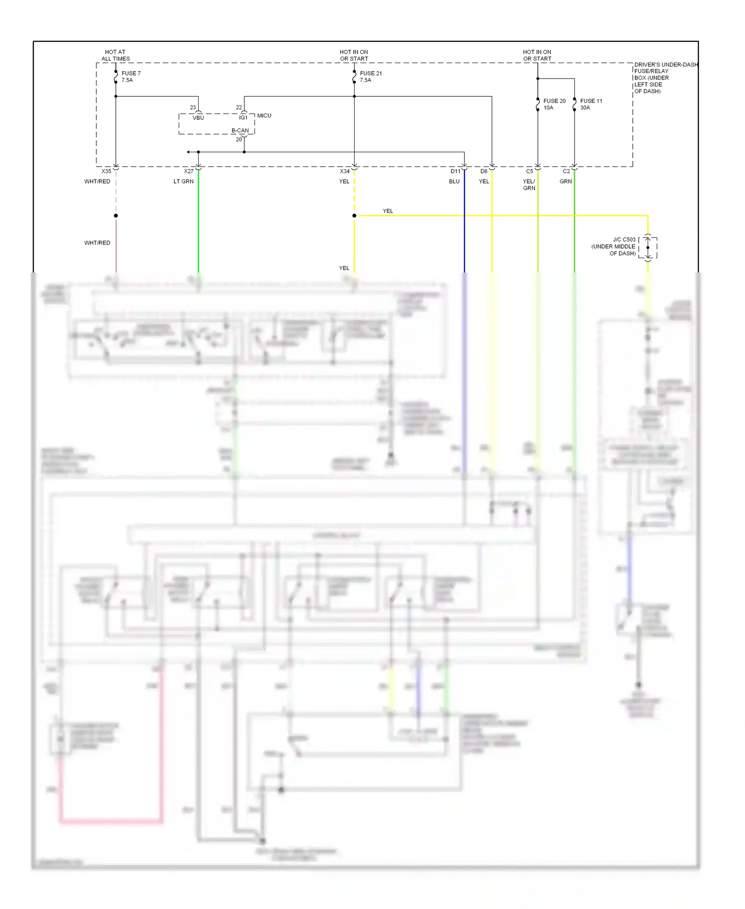 Wiring diagram control block for Honda Odyssey III (2003-2008) (11 of 20)